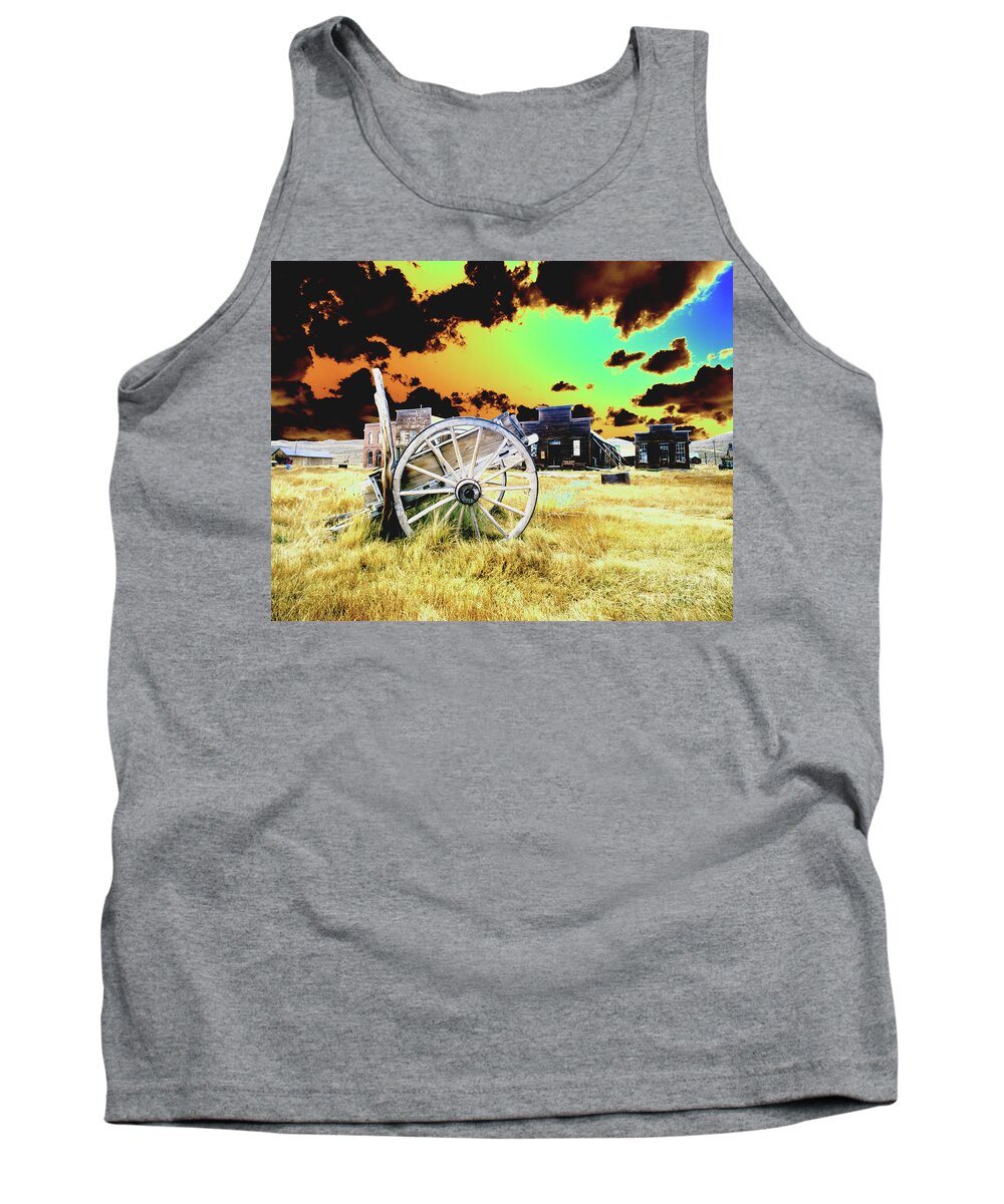 Bodie Tank Top featuring the photograph Bodie Wagon by Jim And Emily Bush