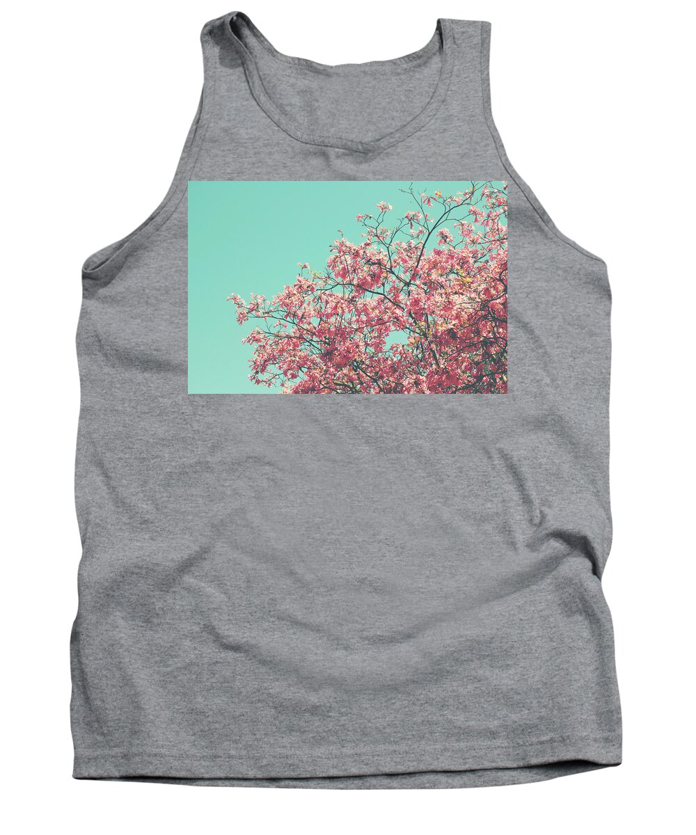 Pink Tank Top featuring the photograph Boho Cherry Blossom 2- Art by Linda Woods by Linda Woods