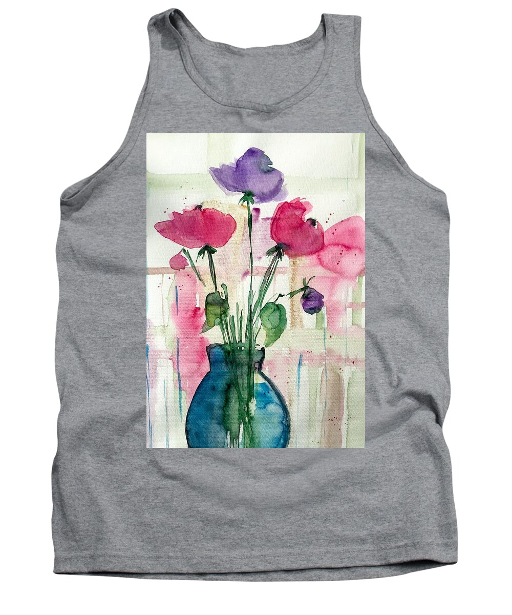 Bouquet Tank Top featuring the painting Bouquet 7 by Britta Zehm