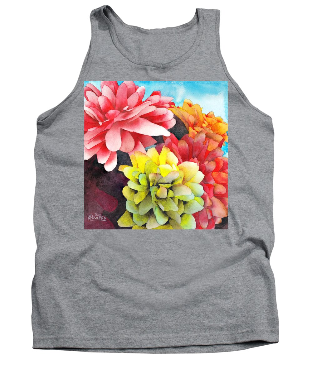 Watercolor Tank Top featuring the painting Bouquet by Ken Powers