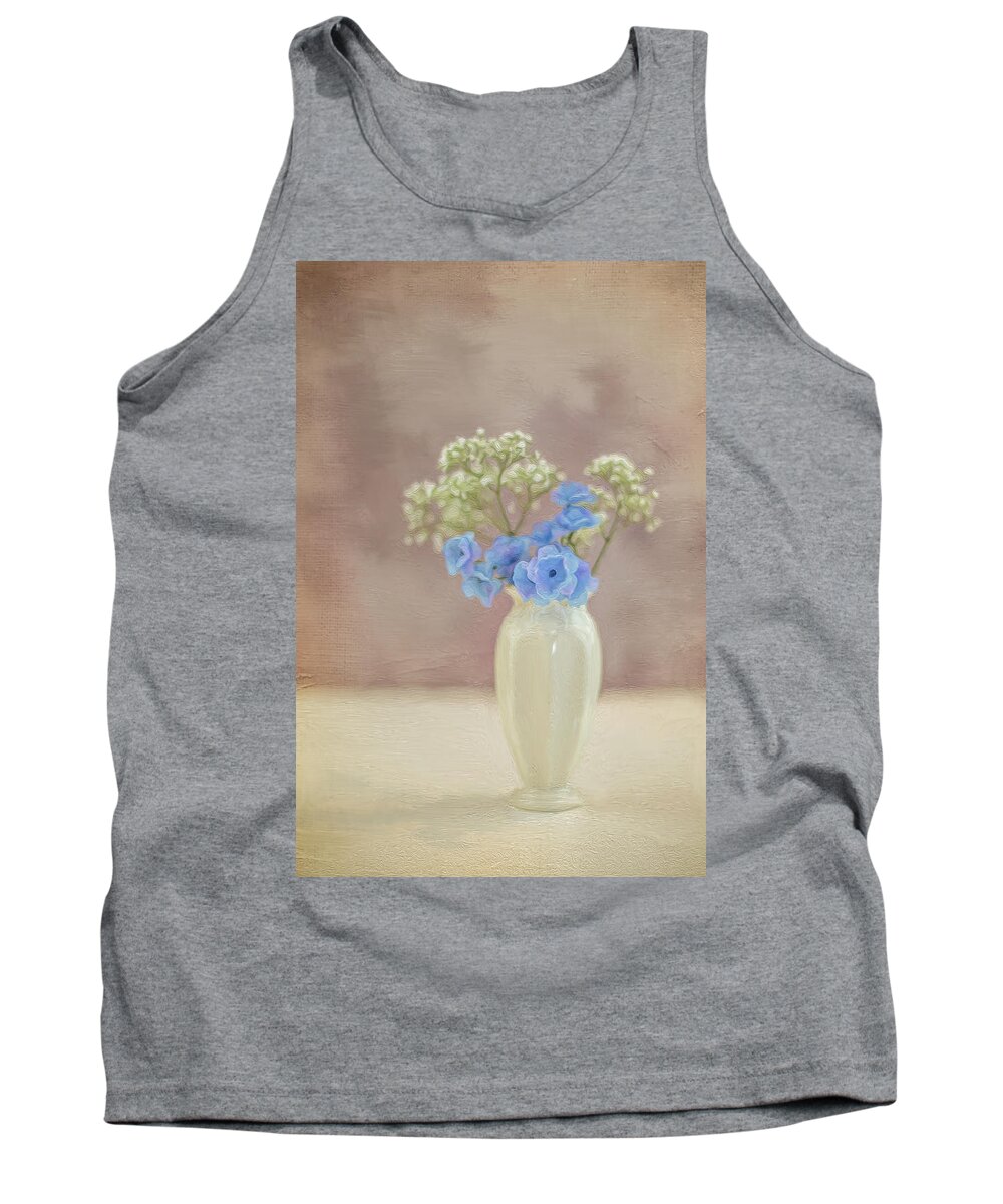 Blue Tank Top featuring the photograph Bouquet of Blues and Whites by Elvira Pinkhas