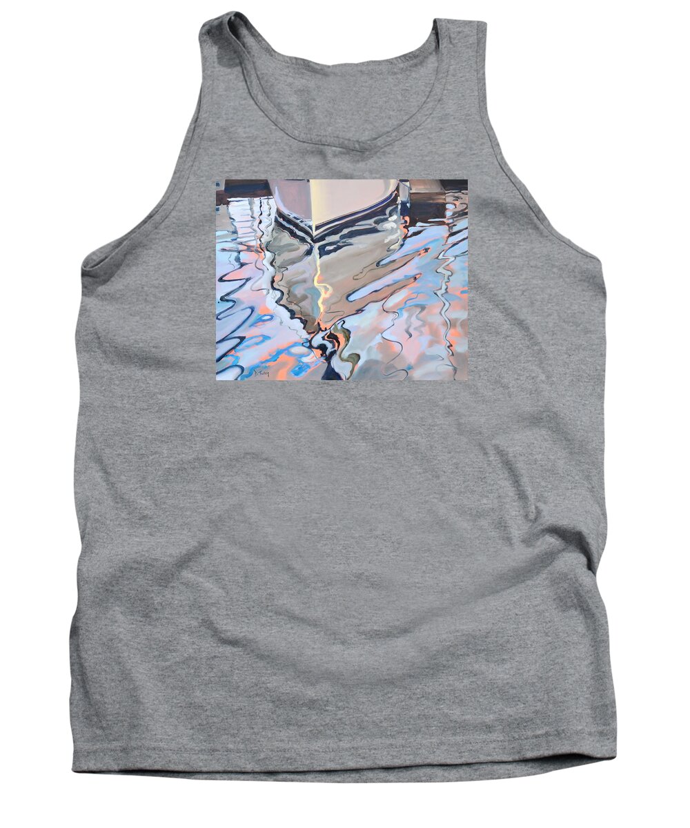 Water Tank Top featuring the painting Bow Reflected by Donna Tuten
