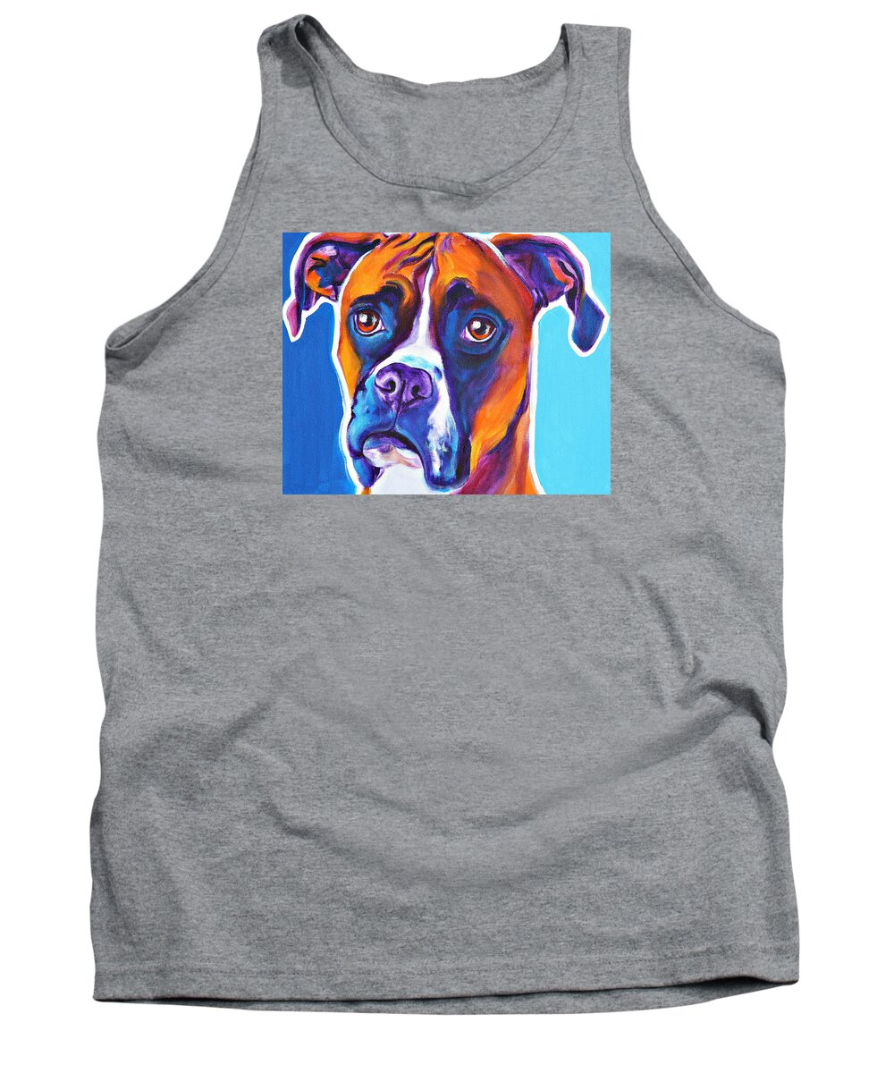 Boxer Tank Top featuring the painting Boxer - Rex by Dawg Painter