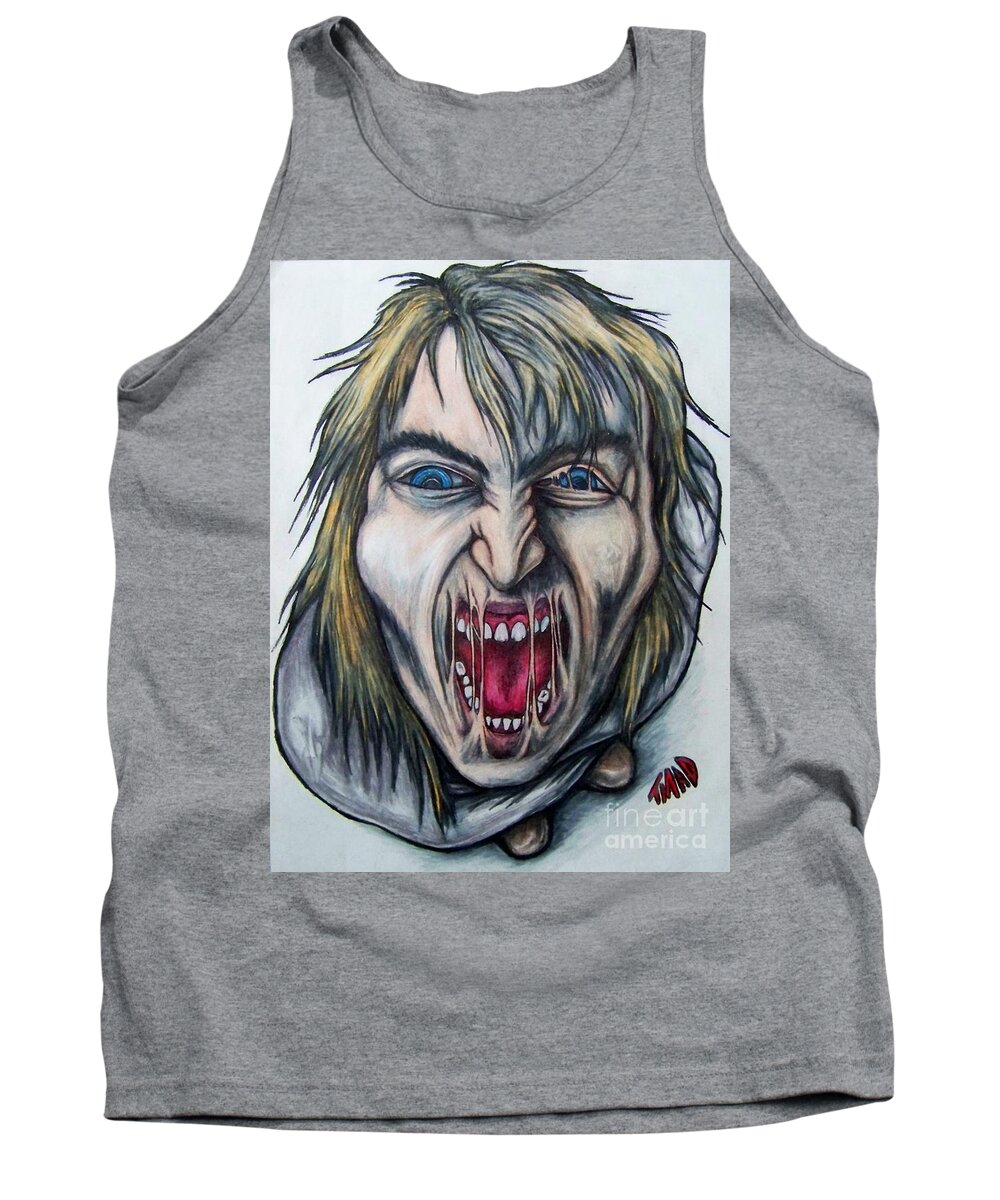 Tmad Tank Top featuring the drawing Break The Silence by Michael TMAD Finney
