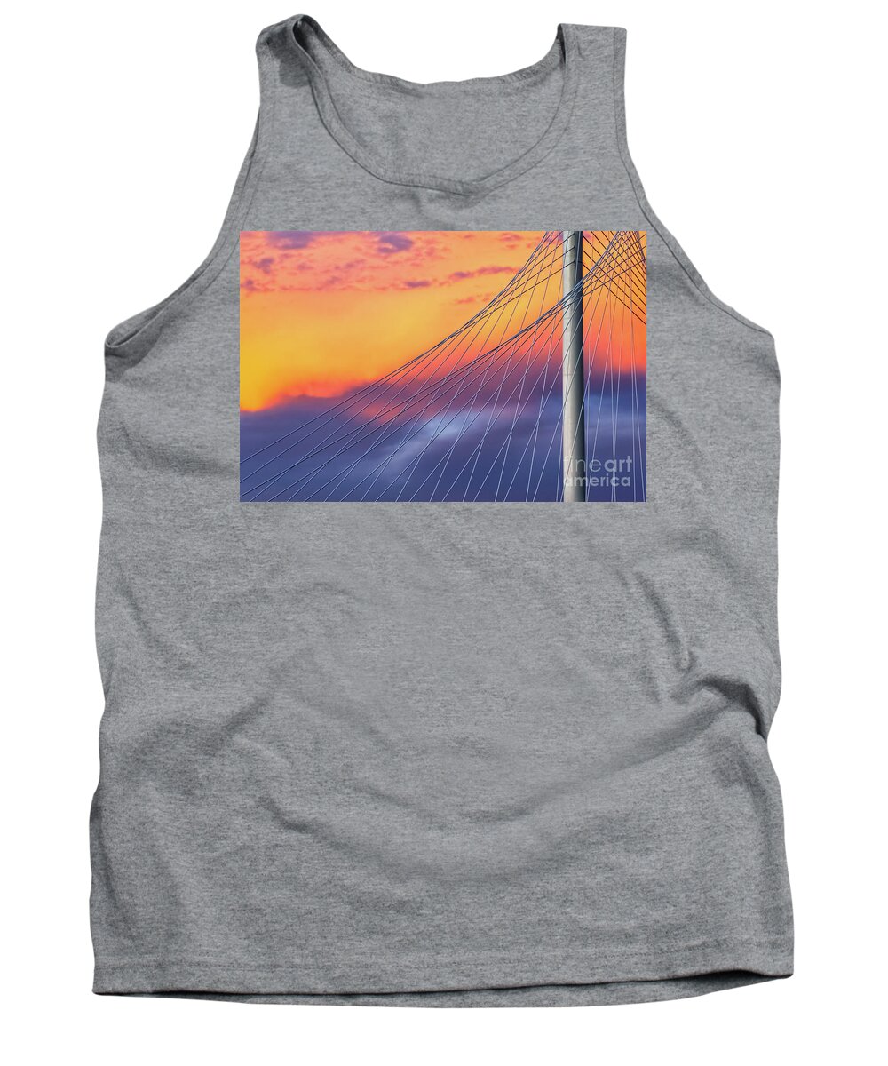 Margaret Hunt Hill Tank Top featuring the photograph Bridge Detail at Sunrise by Imagery by Charly