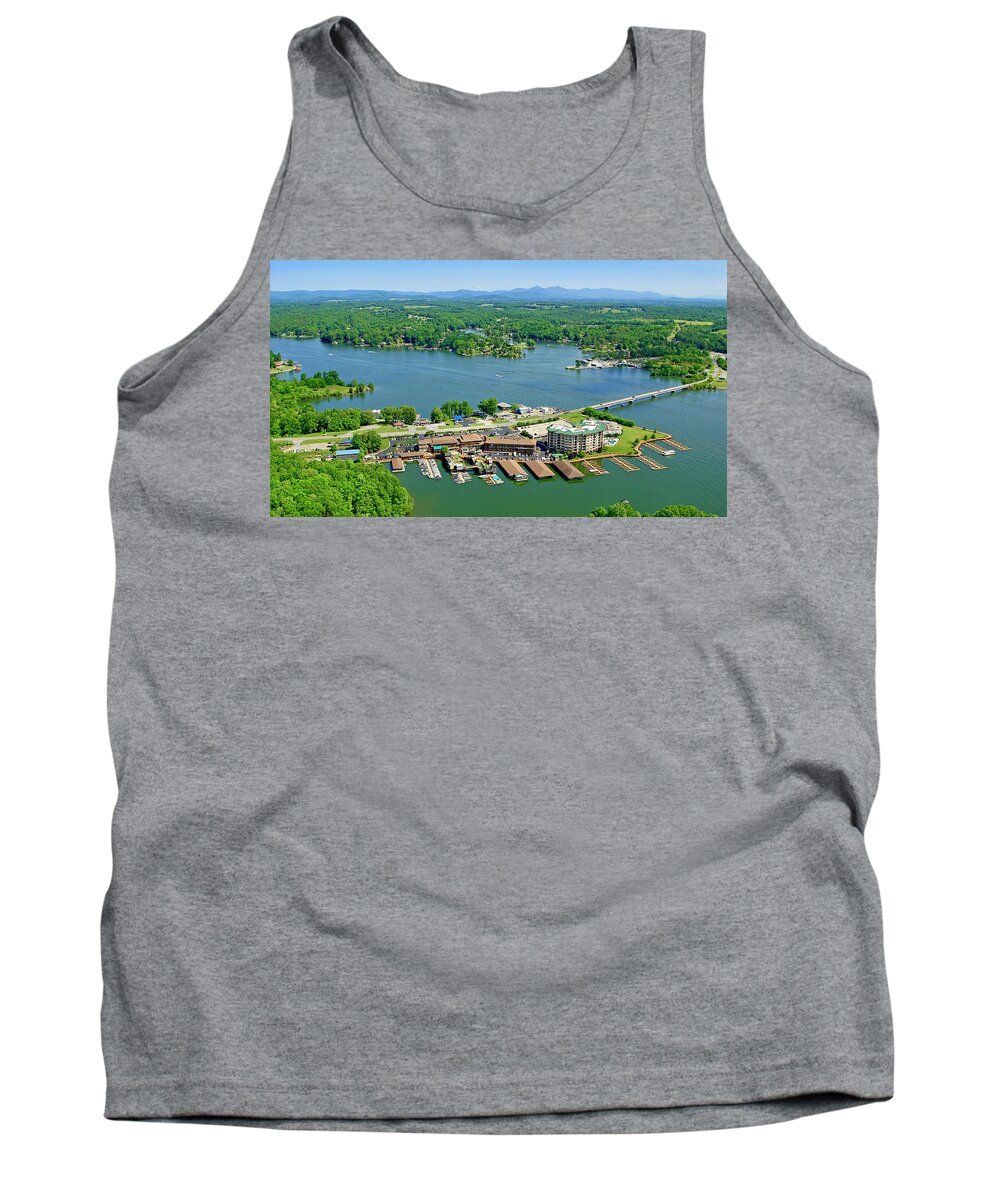 Peaks Of Otter Tank Top featuring the photograph Bridgewater Plaza, Smith Mountain Lake, Virginia by The James Roney Collection