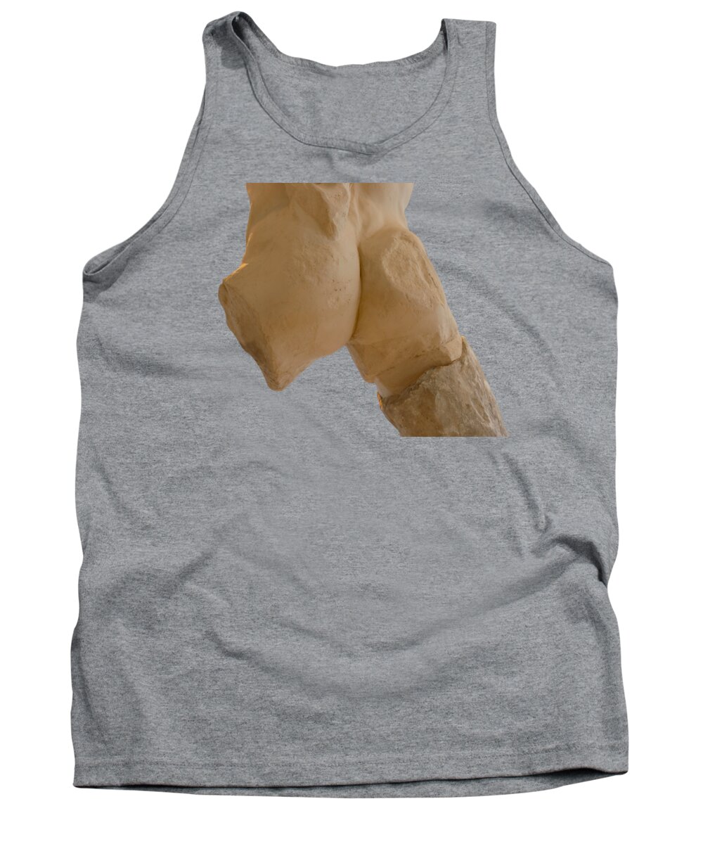 Sculpture Tank Top featuring the photograph Broken Naked Greek Male Statue From Back by Susan Vineyard