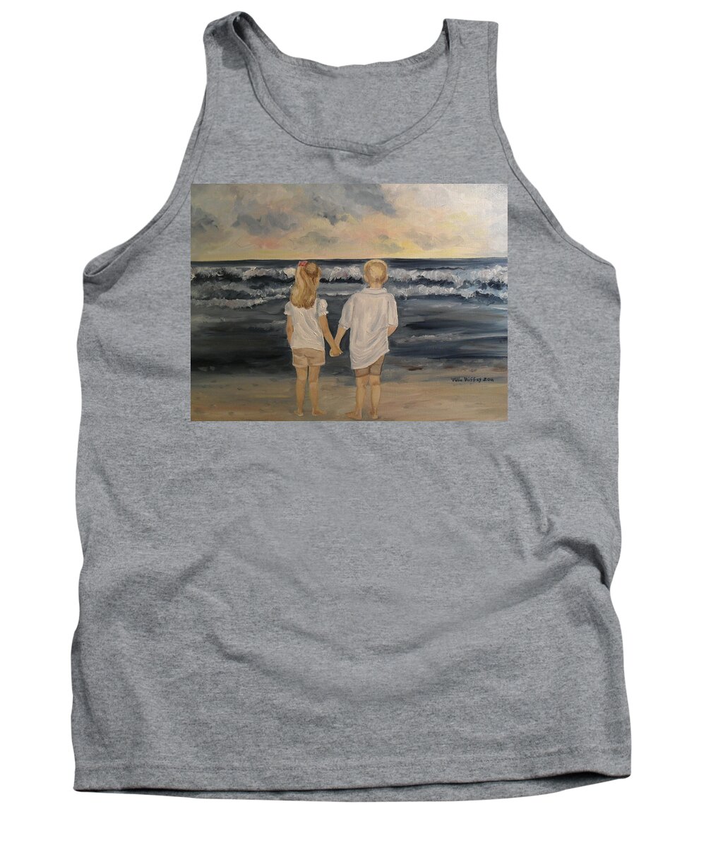 Ocean Tank Top featuring the painting Brother and Sister by Julie Brugh Riffey