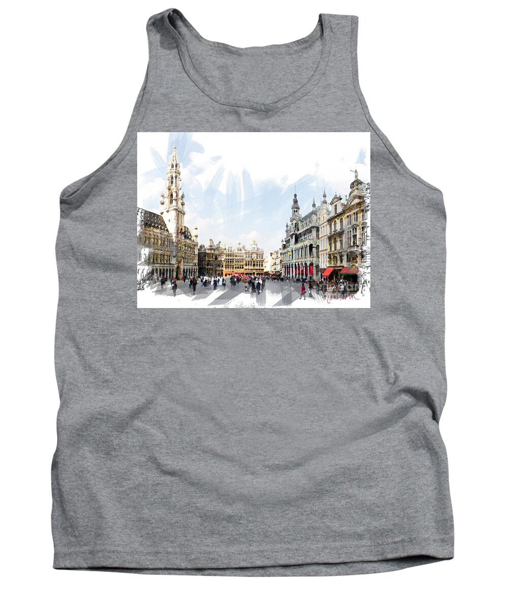 Grote Markt Tank Top featuring the photograph Brussels Grote Markt by Tom Cameron