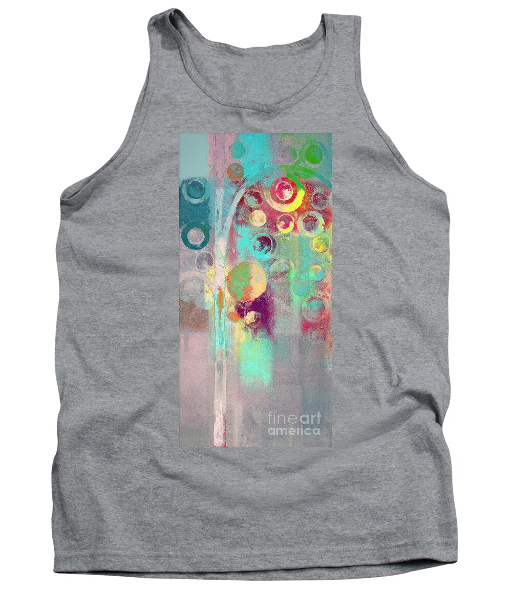 Abstract. Multicolor Tank Top featuring the digital art Bubble Tree - 285r by Variance Collections