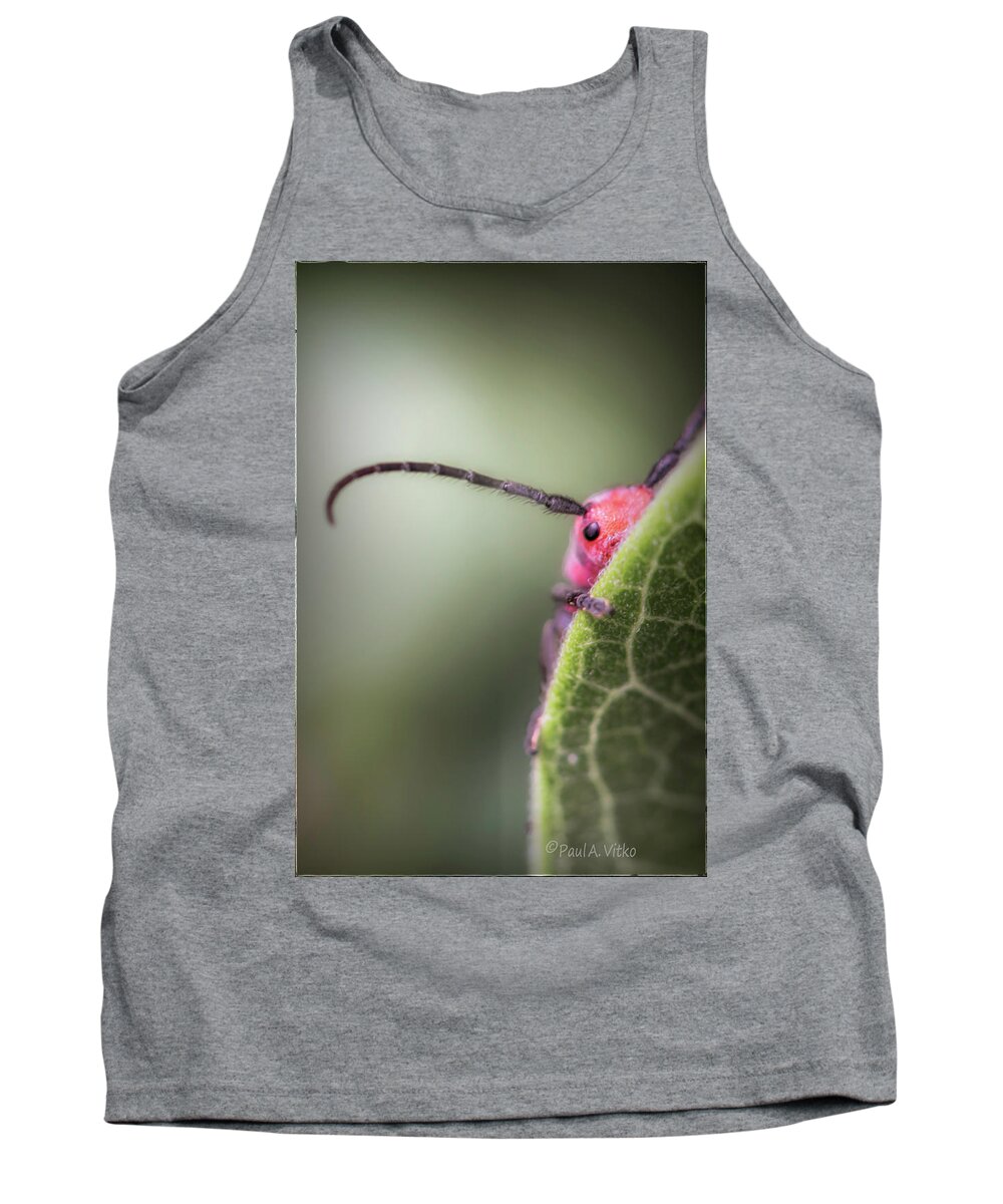 Red Bug Tank Top featuring the photograph Bug Untitled by Paul Vitko
