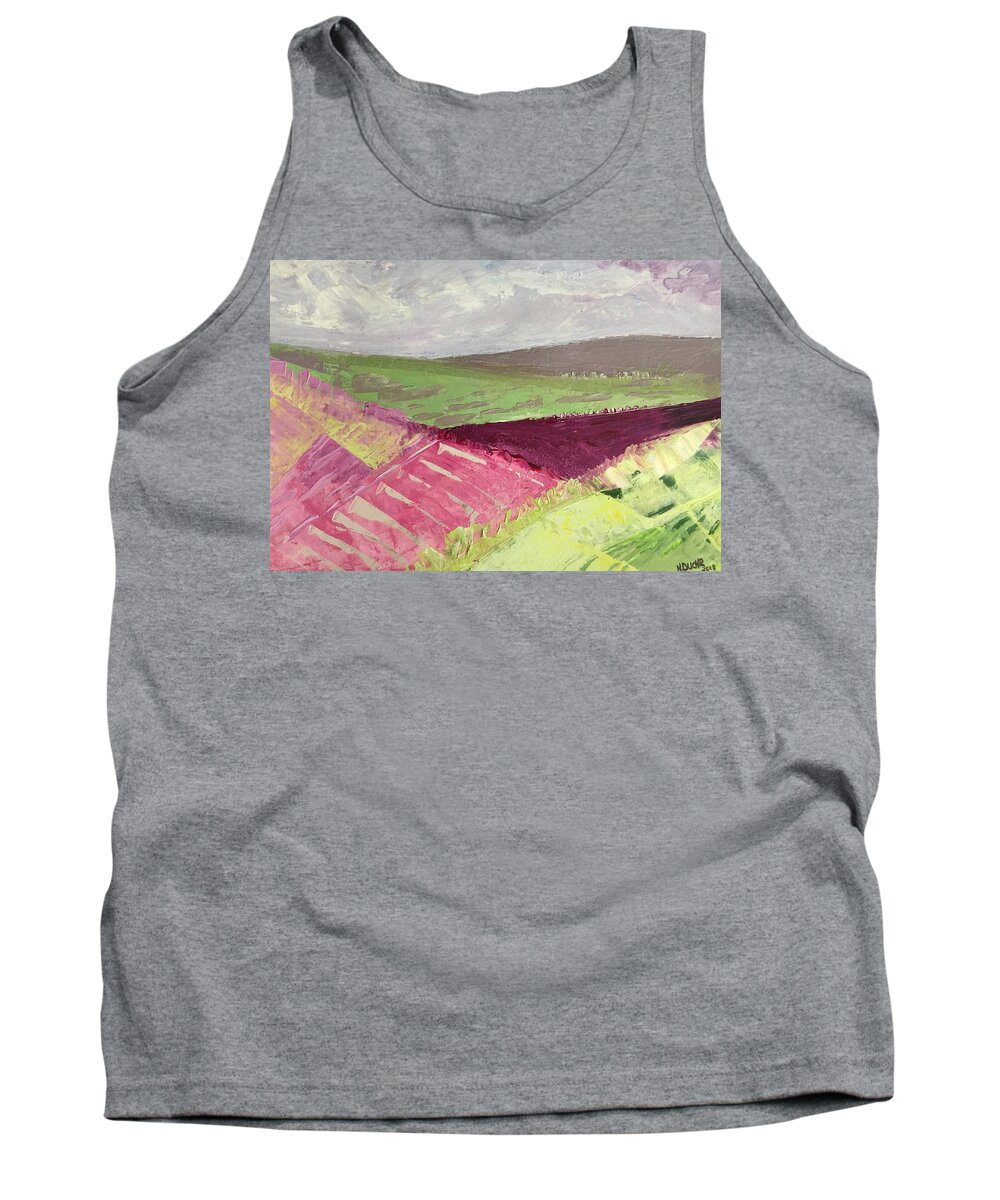 Original Tank Top featuring the painting Burgundy Fields by Norma Duch
