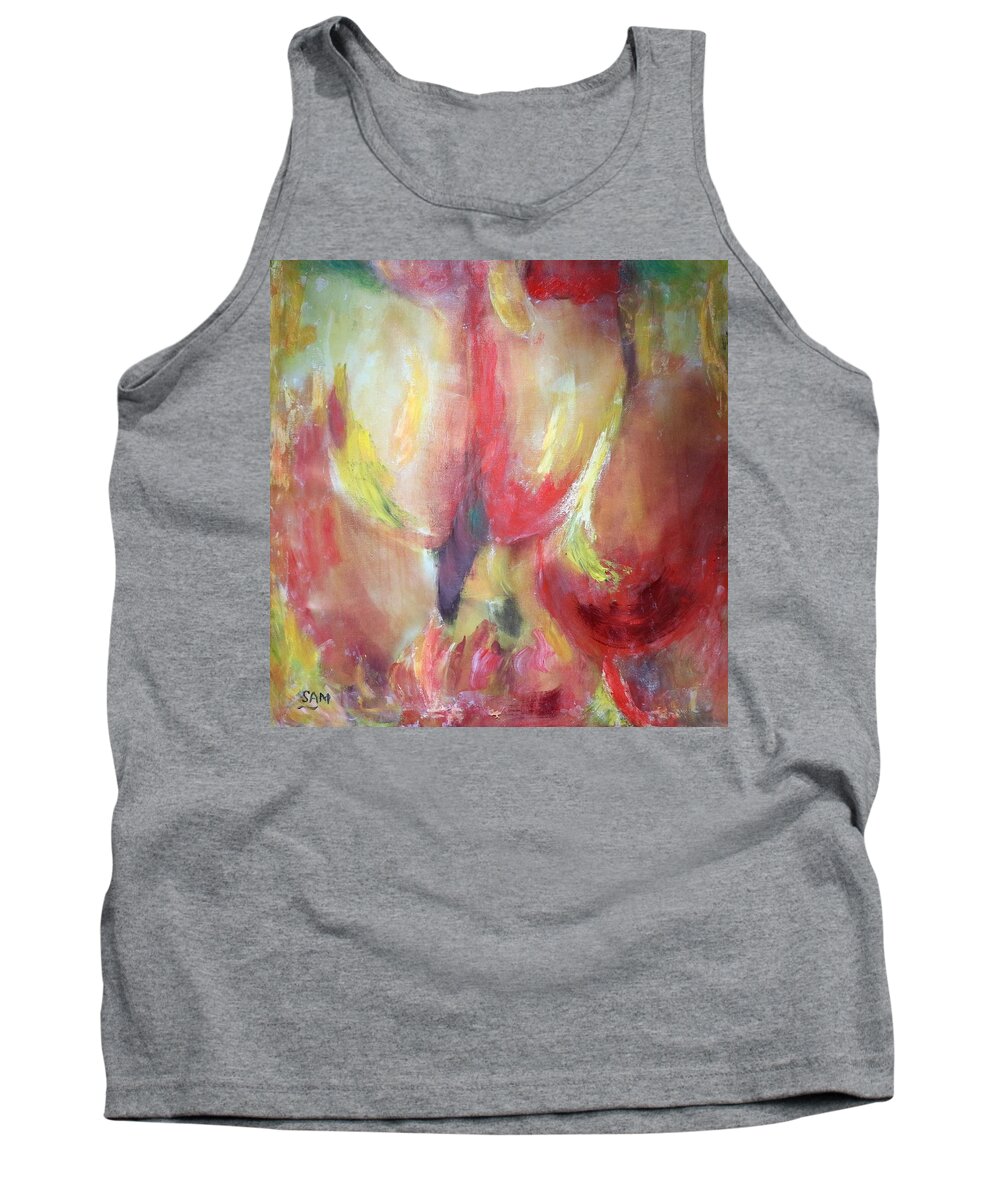 Colour Tank Top featuring the painting Burn by Sam Shaker