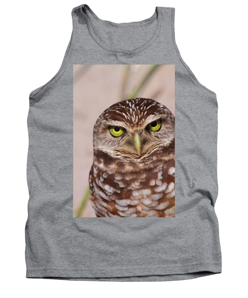 Burrowing Owl Tank Top featuring the photograph Burrowing Owl by Bruce J Robinson
