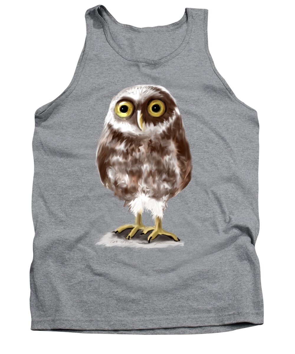 Owl Tank Top featuring the painting Burrowing Owl by Jean Pacheco Ravinski