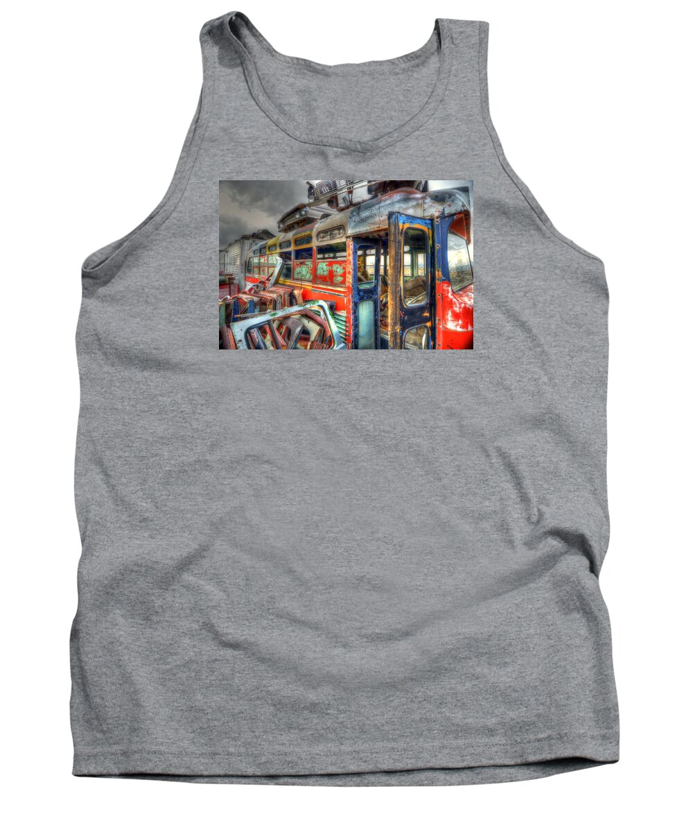 Salvage Yard Tank Top featuring the photograph Bus Ride by Craig Incardone