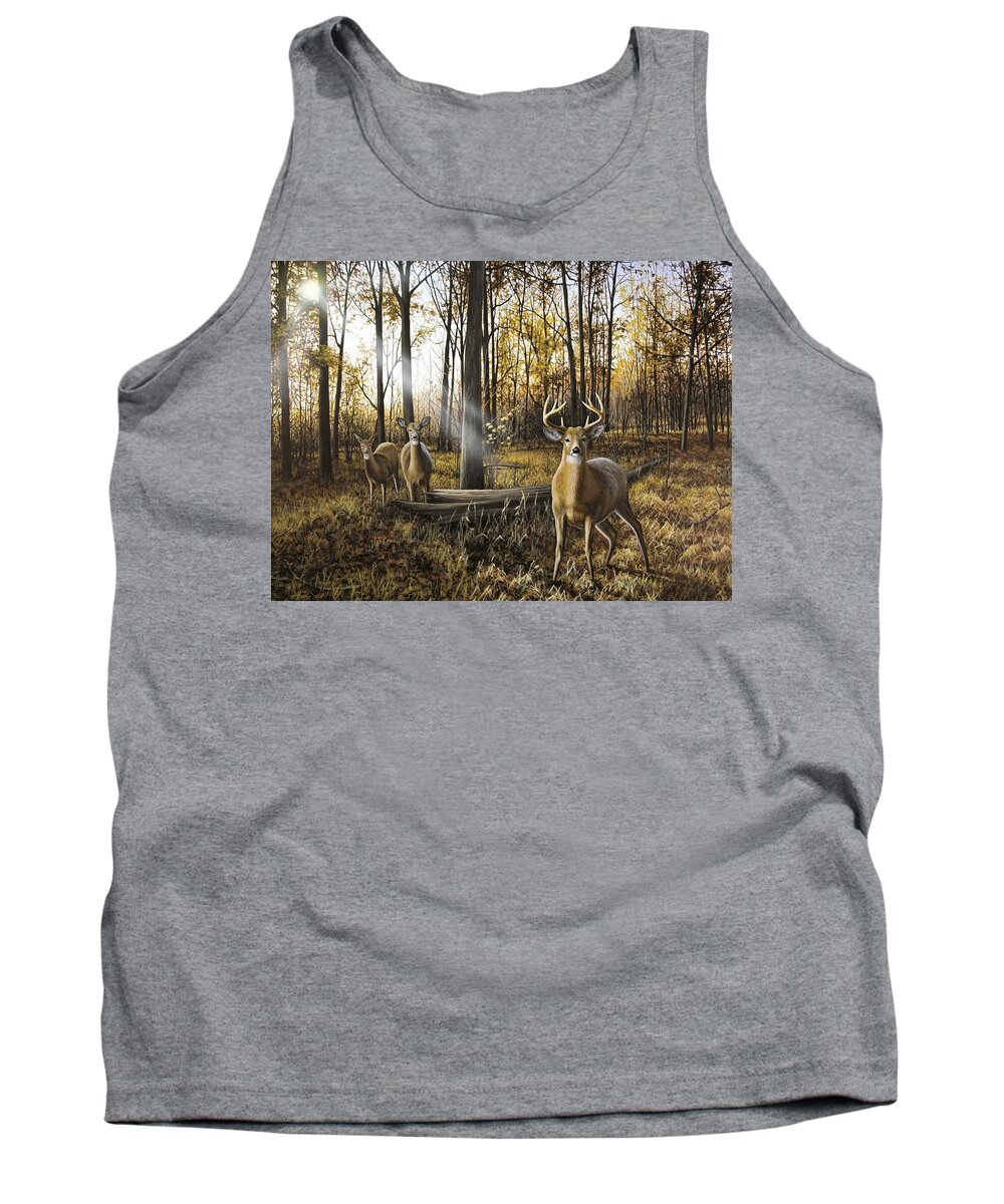 Deer Tank Top featuring the painting Busted by Anthony J Padgett