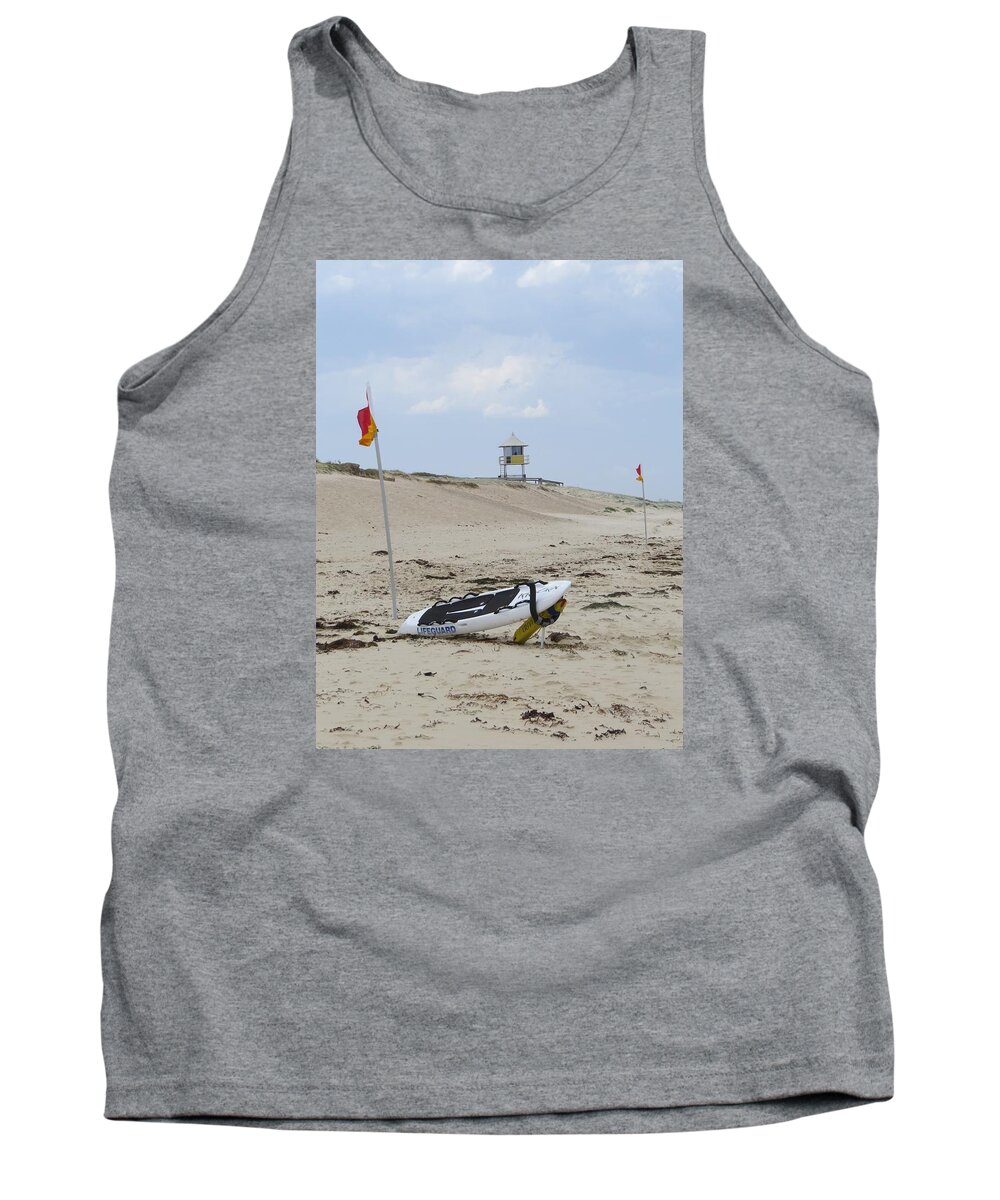 Surf Tank Top featuring the photograph But The Beach Is Empty by Amanda S Leek