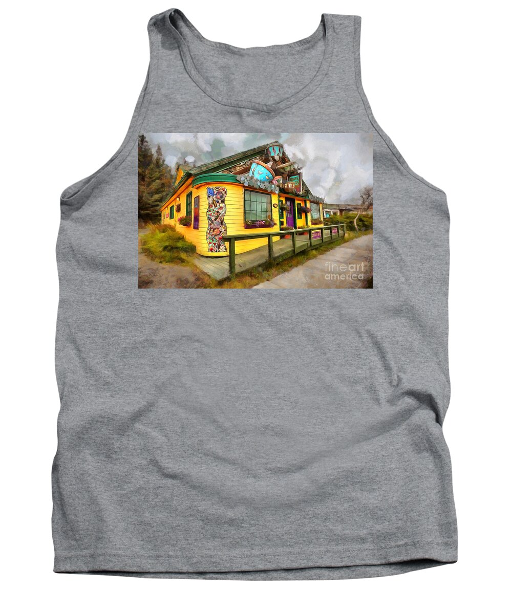 Cafe Cups Tank Top featuring the digital art Cafe Cups by Eva Lechner