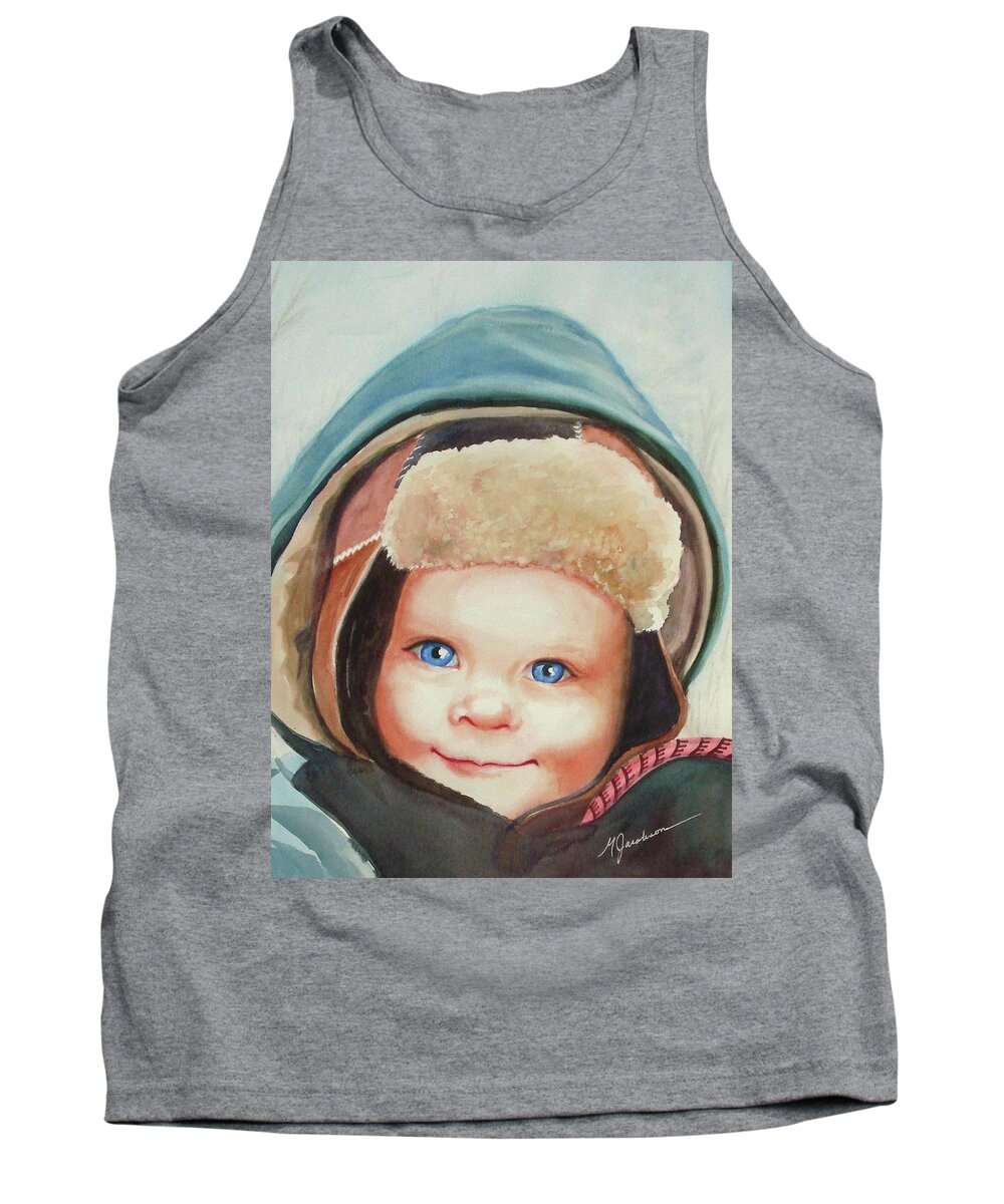 Young Boy Tank Top featuring the painting Caleb by Marilyn Jacobson