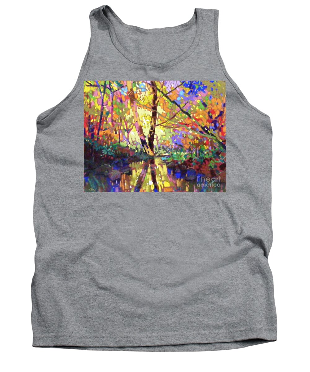 Water Reflection Tank Top featuring the painting Calm reflection by Celine K Yong