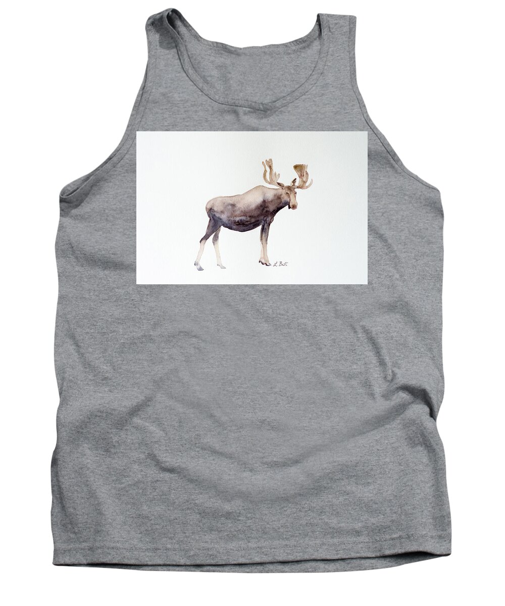 Moose Tank Top featuring the painting Canada Moose by Laurel Best