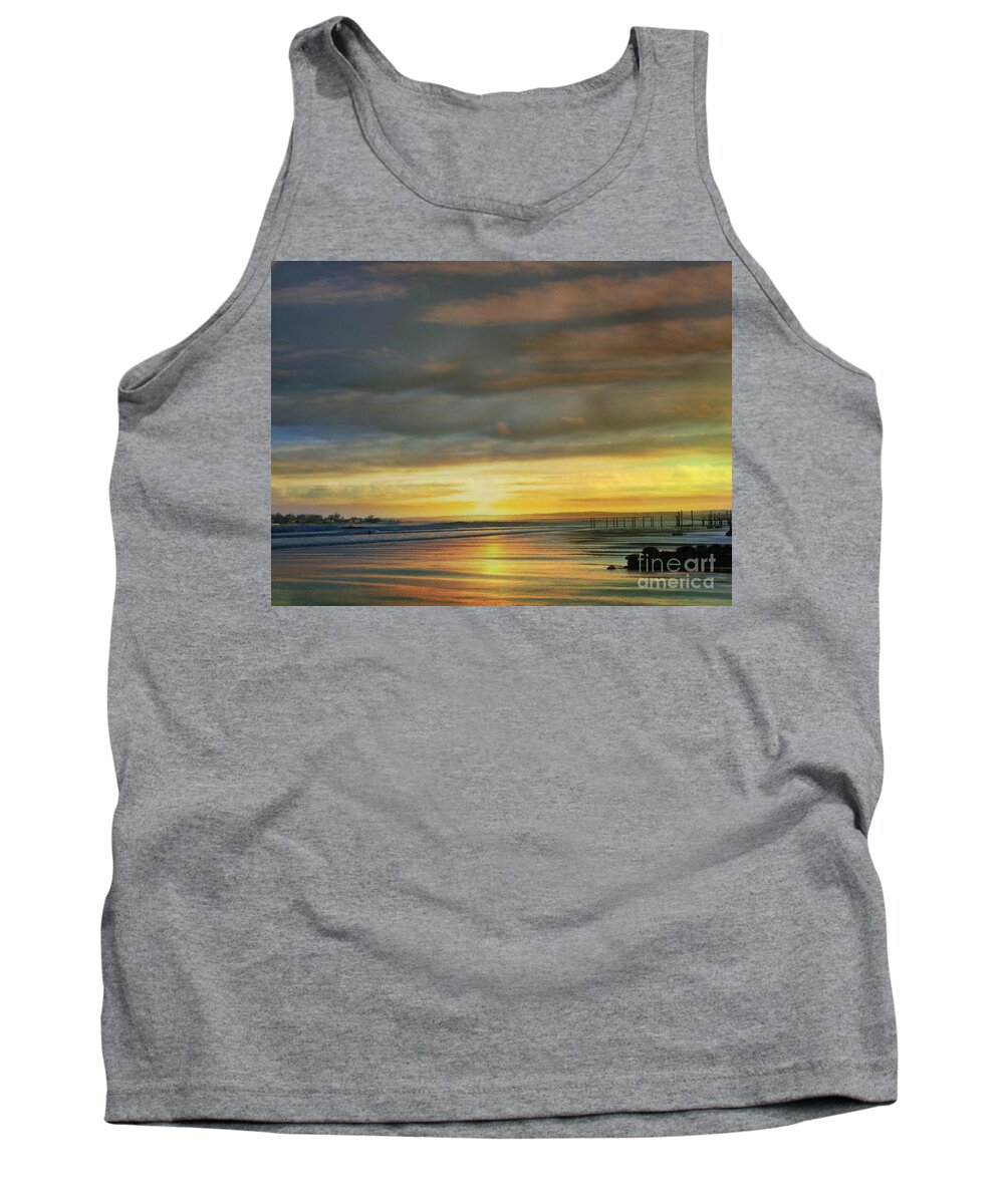 Sunset Tank Top featuring the photograph Captivating Sunset Over The Harbor by Judy Palkimas