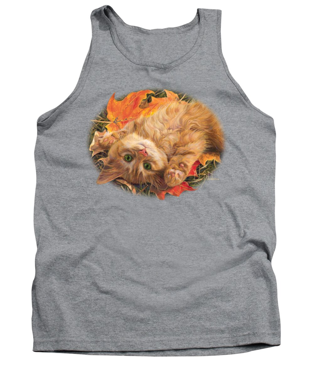 Cat Tank Top featuring the painting Carefree by Lucie Bilodeau