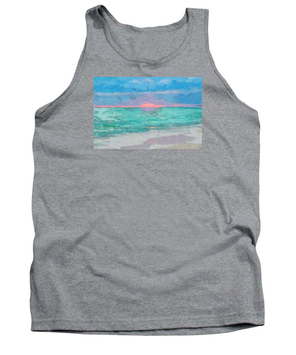  Tank Top featuring the digital art Caribbean Sunrise by David Hansen