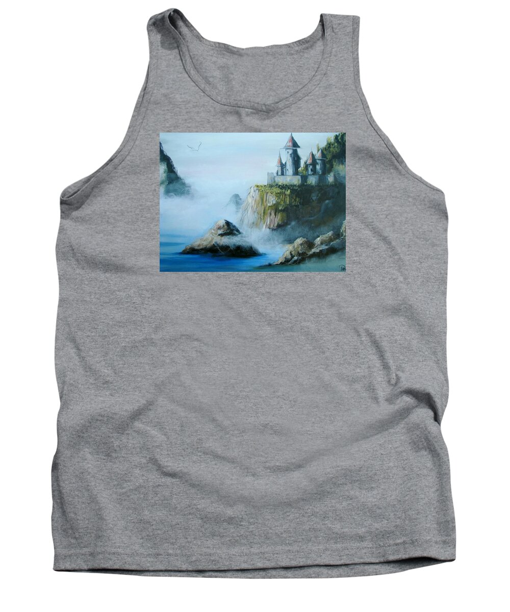 Landscape Tank Top featuring the painting Castle At Dragon Point by Patricia Kanzler