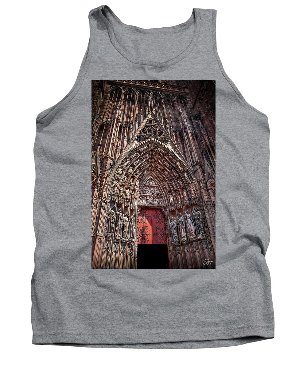 Strasbourg Cathedral Entrance Tank Top featuring the photograph Cathedral Entance by Endre Balogh