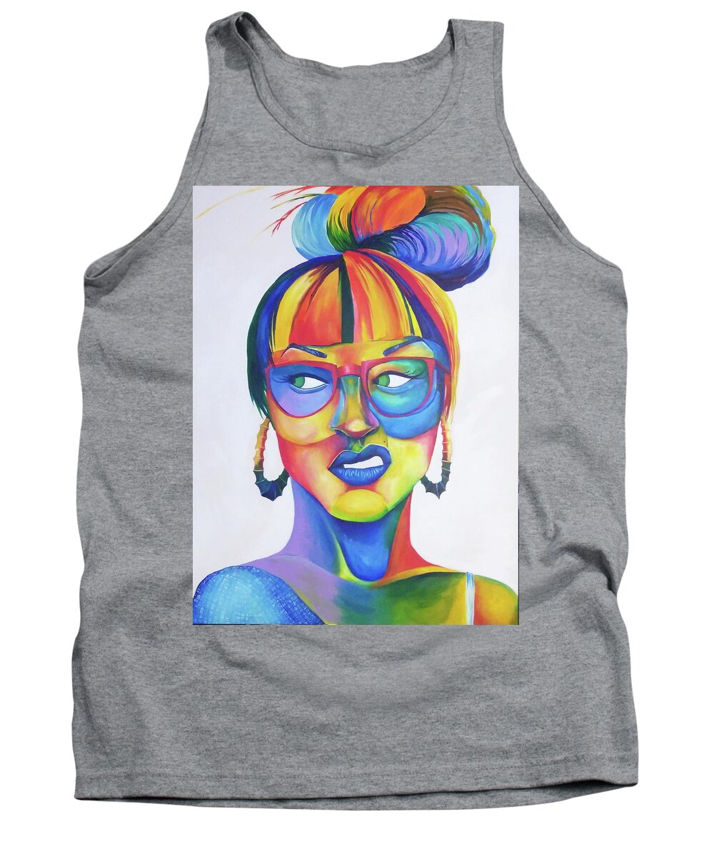 My Mood Tank Top featuring the painting Cause I'm DOPE by Femme Blaicasso