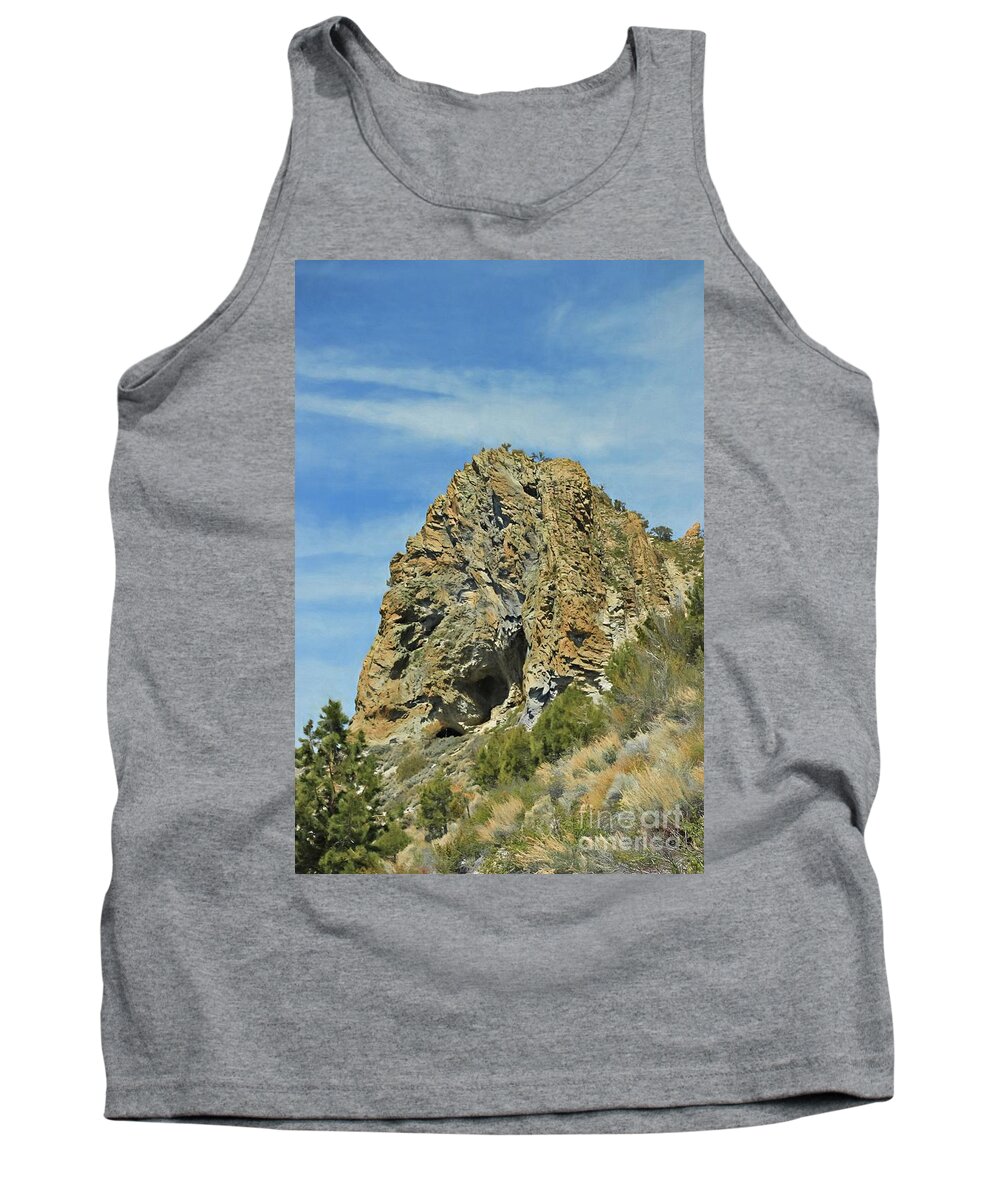 Cave Rock Tank Top featuring the photograph Cave Rock at Tahoe by Benanne Stiens