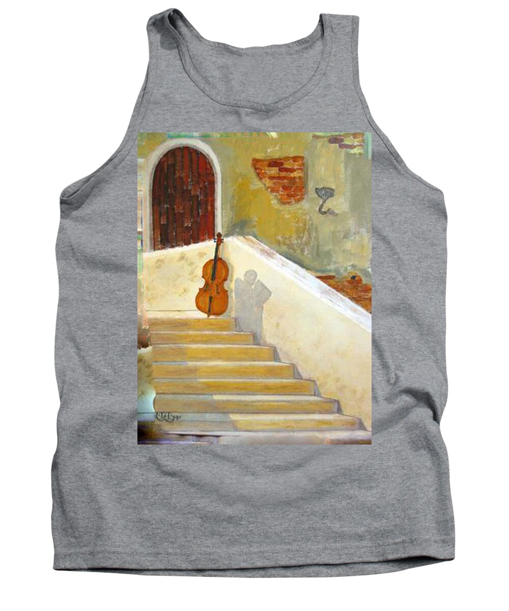 Cello Tank Top featuring the painting Cello No 3 by Richard Le Page