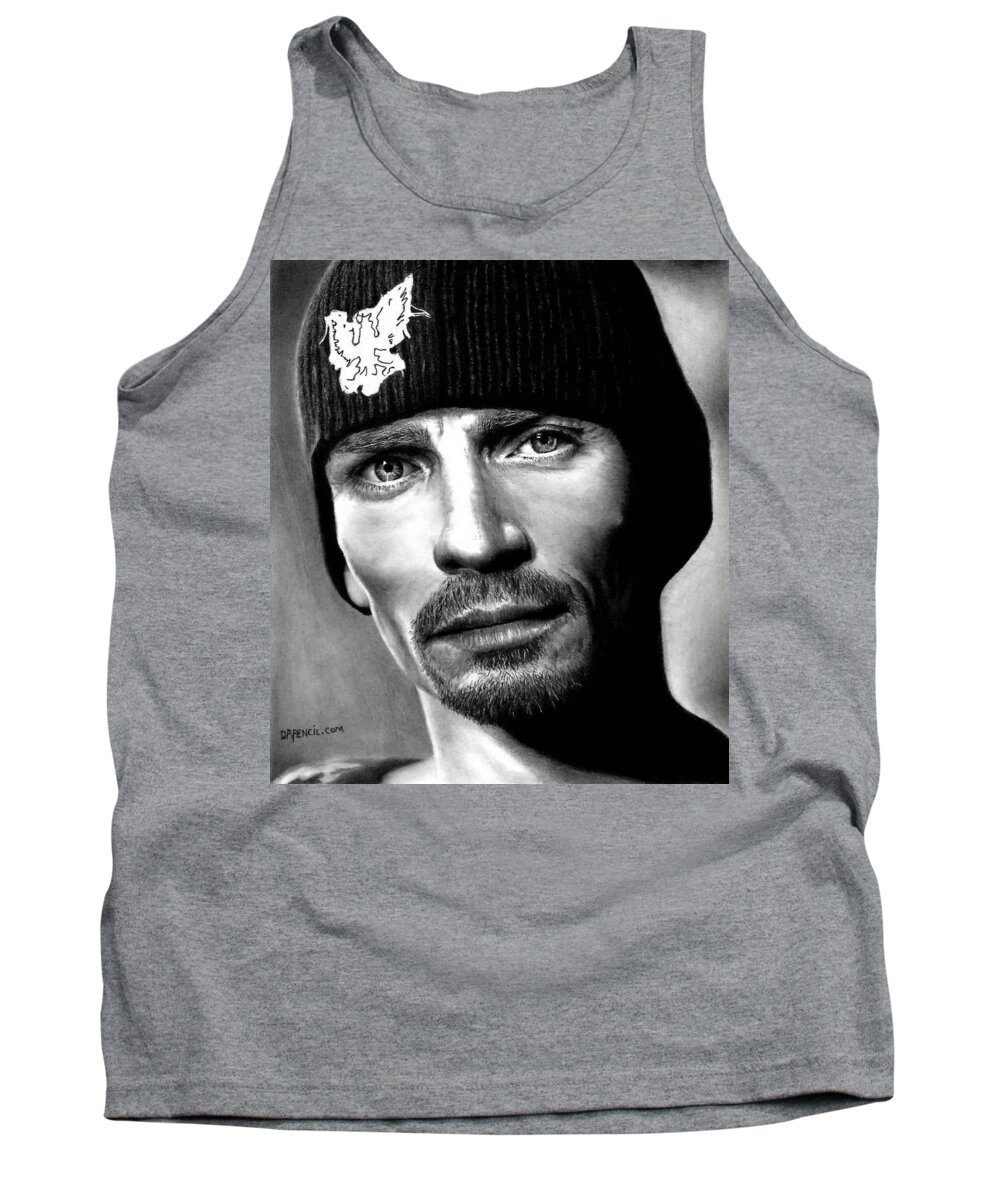 Charles Baker Tank Top featuring the drawing Charles Baker as Skinny Pete by Rick Fortson