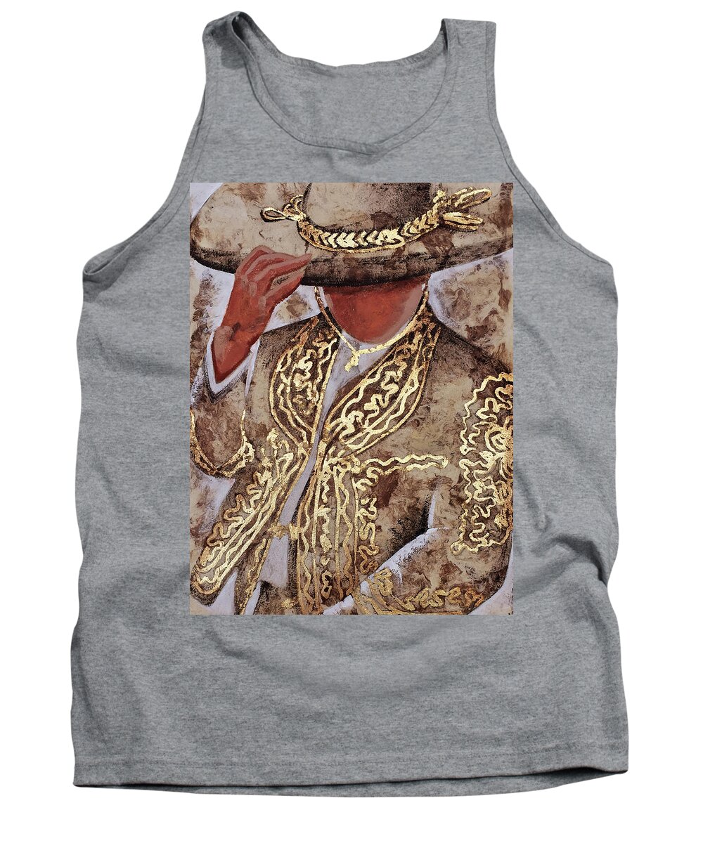 Charros Tank Top featuring the painting C H A R R O . G I R L by J U A N - O A X A C A