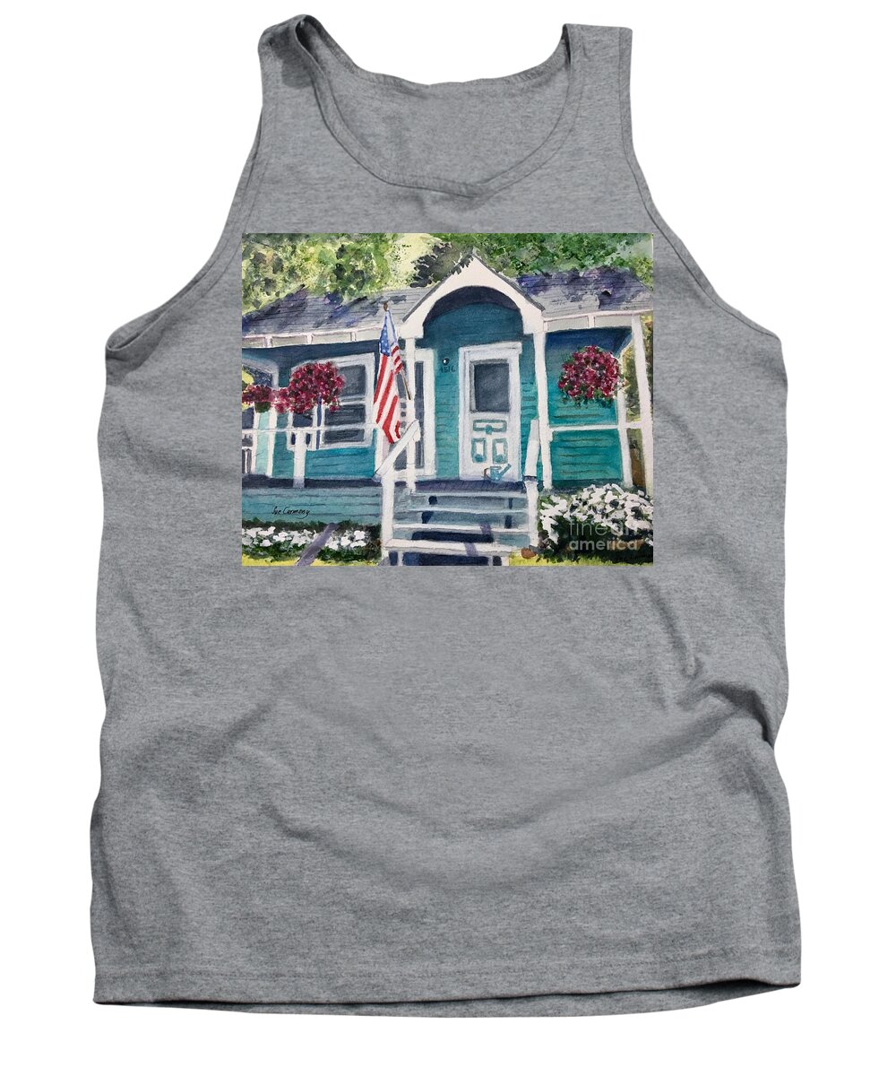 Historical Chautauqua Cottage Tank Top featuring the painting Chautauqua Cottage 2 by Sue Carmony