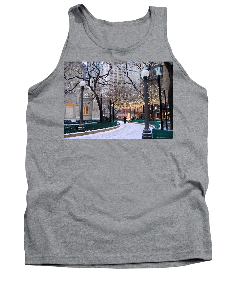 Chicago Tank Top featuring the photograph Christmas in Chicago by Laura Kinker