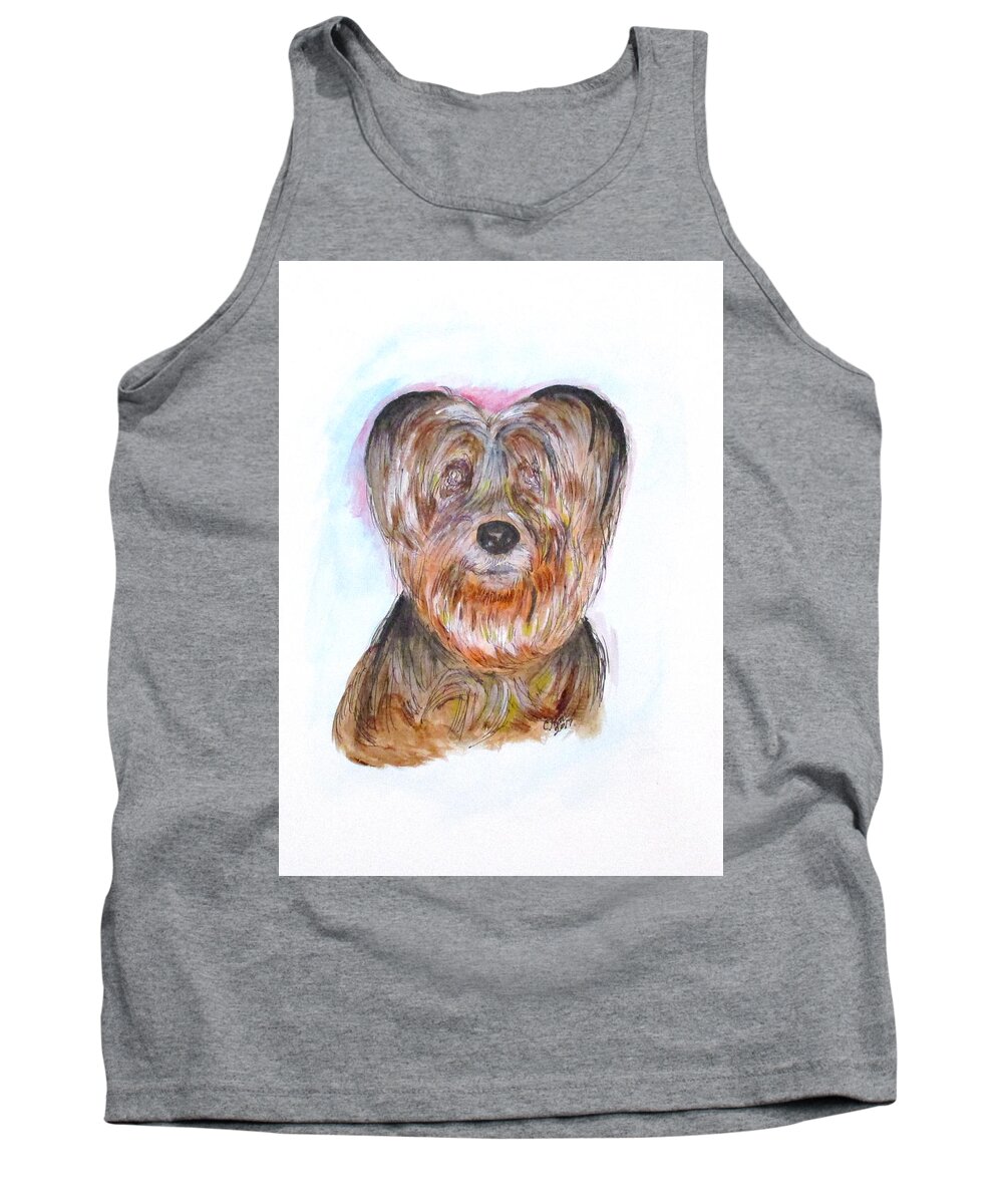 Dogs Tank Top featuring the painting Ciao I'm Viki by Clyde J Kell