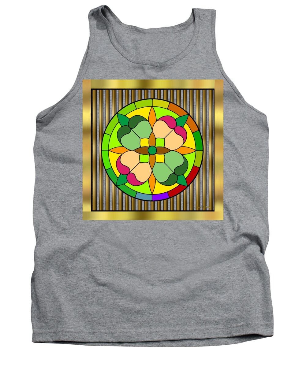 Circle On Bars 2 Tank Top featuring the digital art Circle on Bars 2 by Chuck Staley