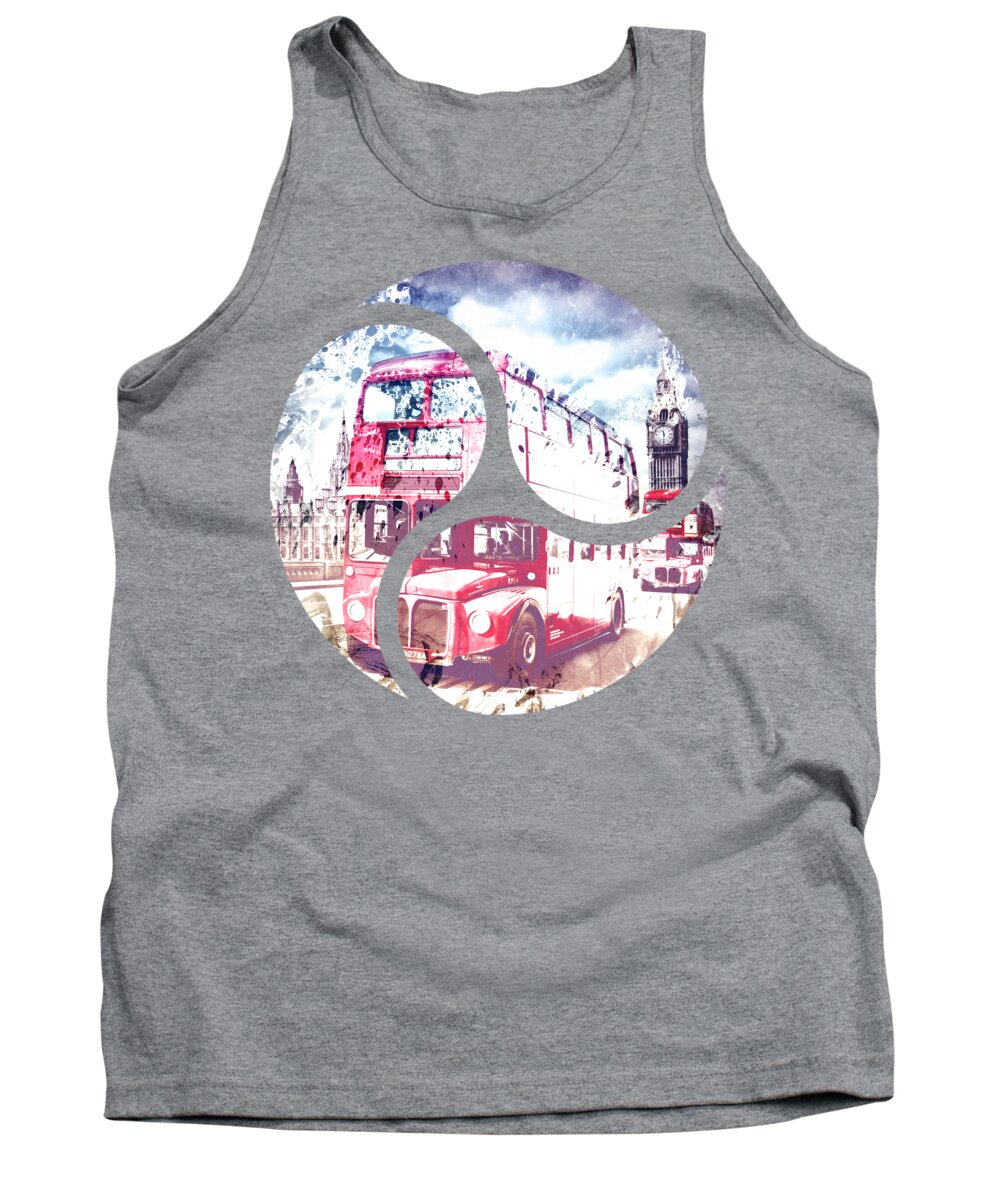British Tank Top featuring the photograph City-Art LONDON Red Buses on Westminster Bridge by Melanie Viola