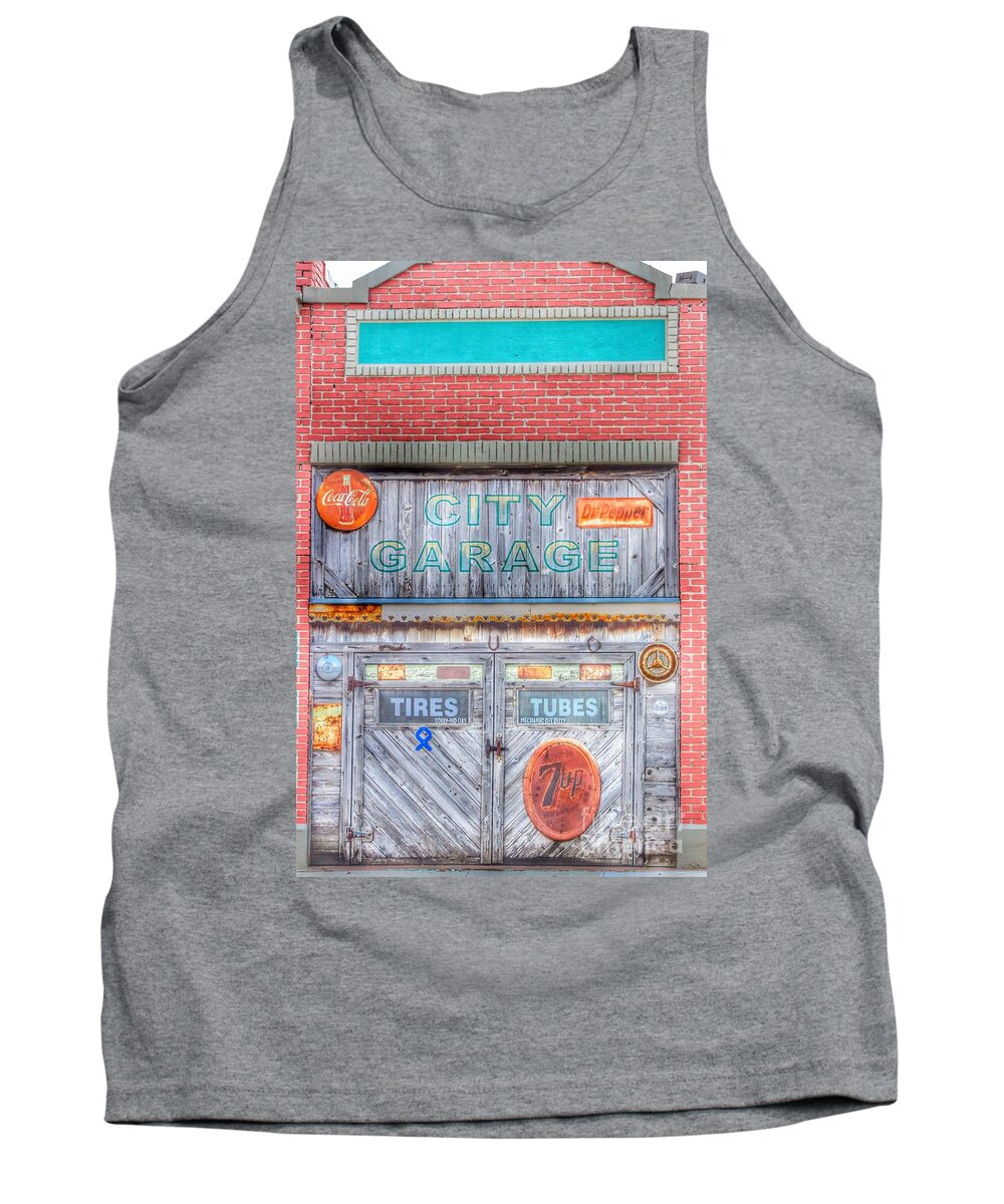 Old Town Tank Top featuring the photograph City Garage by Toma Caul