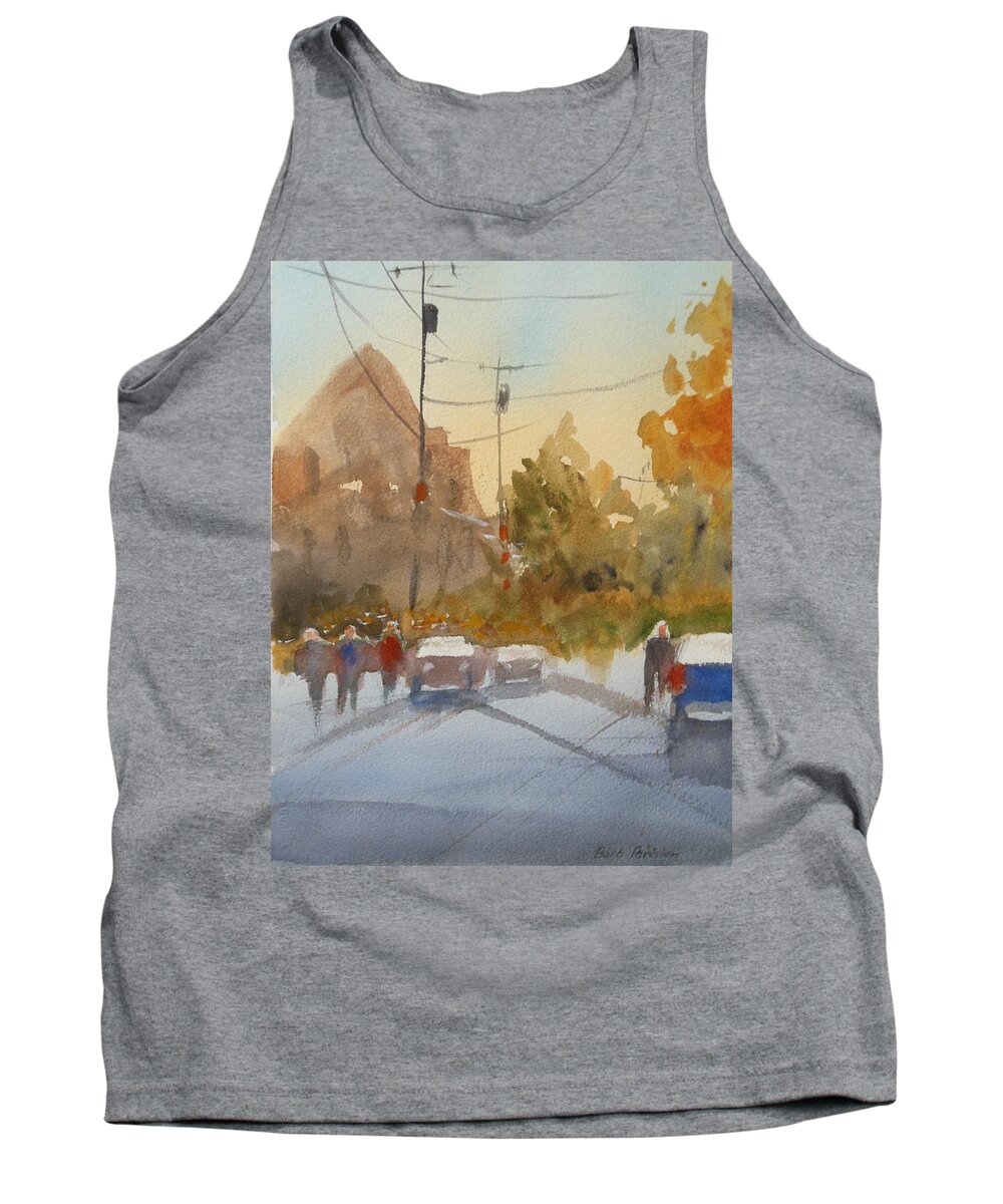 Cityscape Tank Top featuring the painting City in Autumn by Barbara Parisien