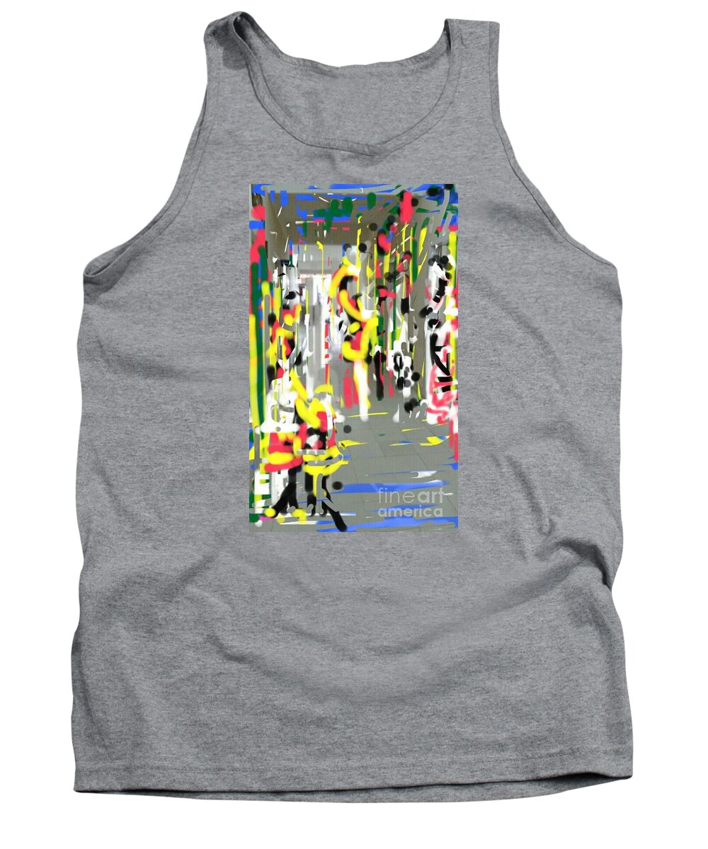 Abstract Tank Top featuring the painting City shopers by Subrata Bose