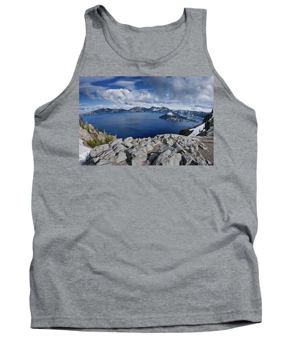 Cascades Tank Top featuring the photograph Clearing Storm at Crater Lake by Greg Nyquist