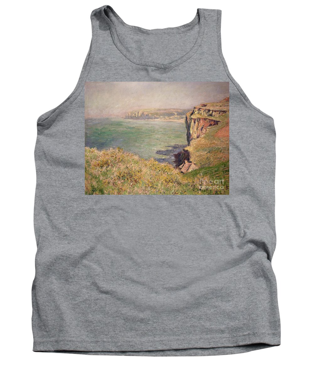 Cliff Tank Top featuring the painting Cliff at Varengeville by Claude Monet