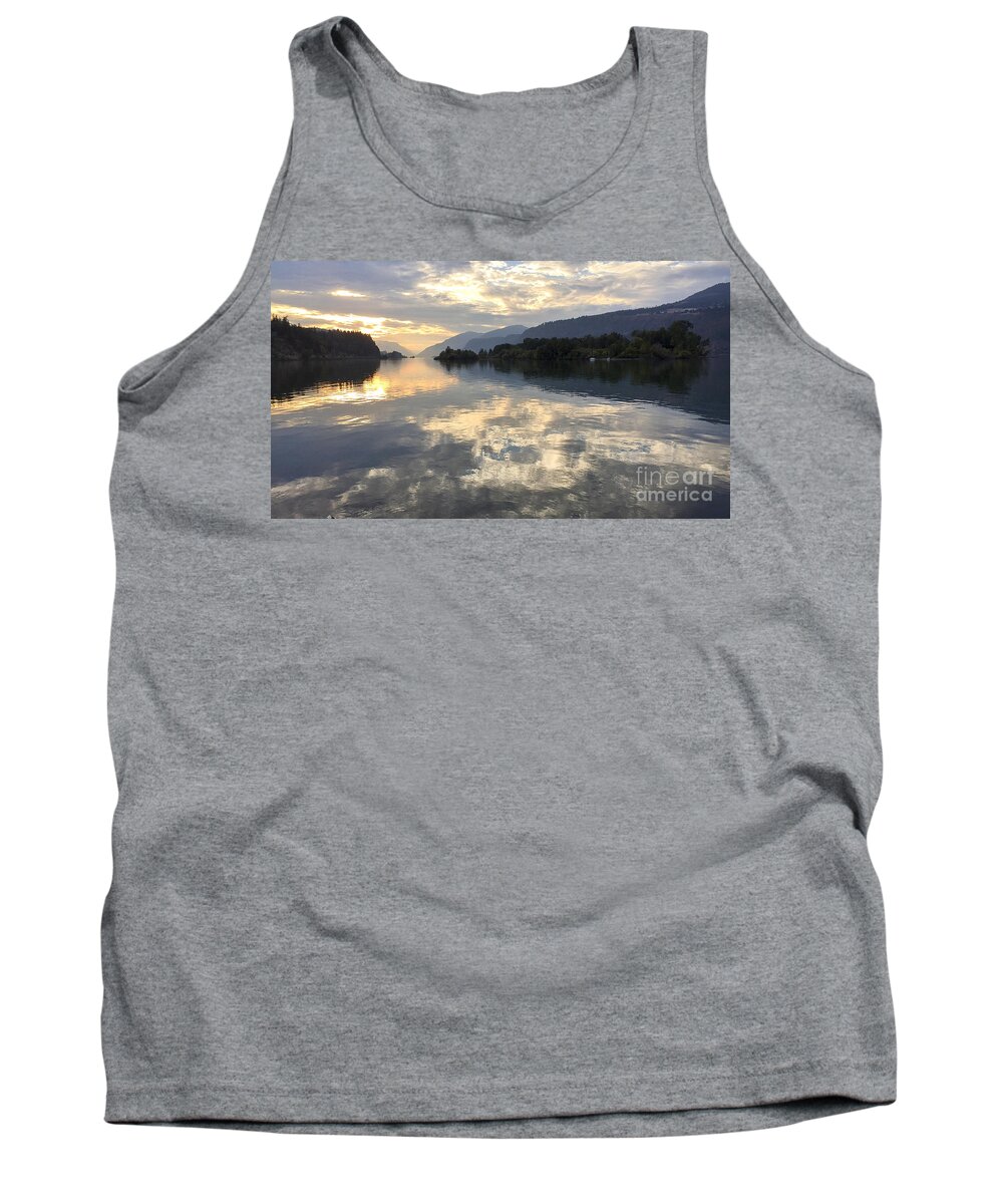 Hood River Tank Top featuring the photograph Cloud Reflections in Hood River by Charlene Mitchell