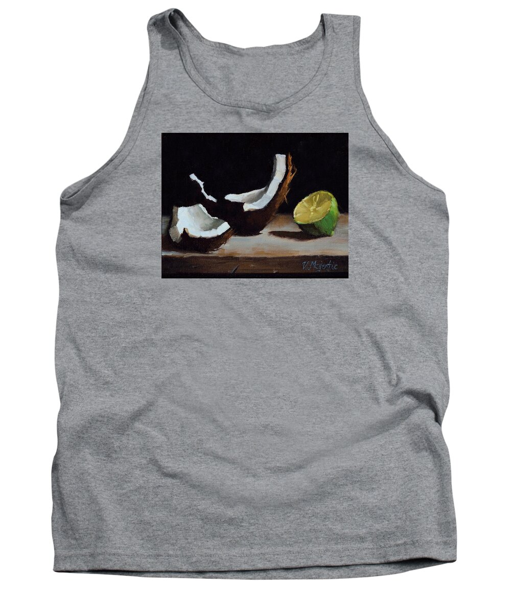 Coconut Tank Top featuring the painting Coconut and Lime by Viktoria K Majestic