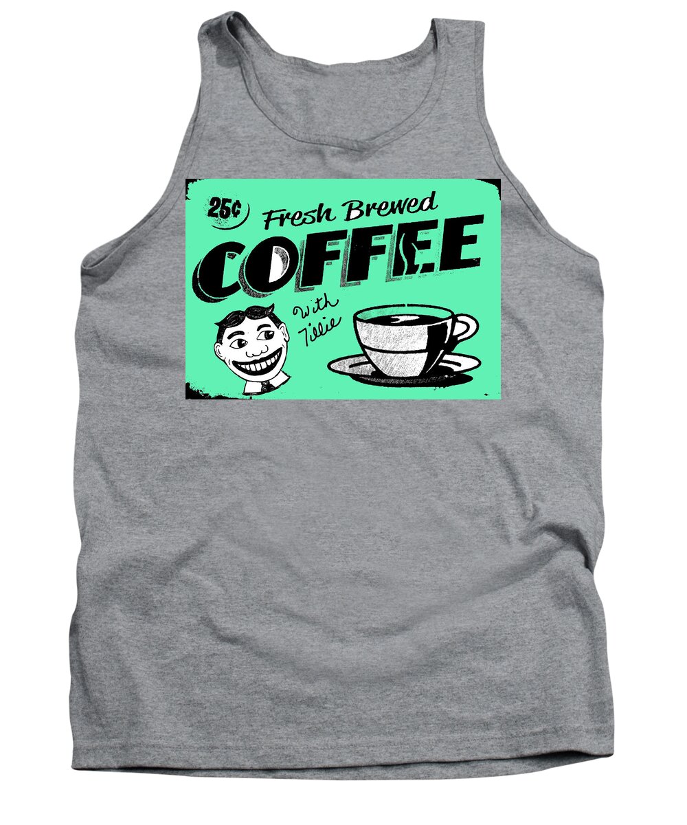 Tillie Tank Top featuring the painting Coffee with Tillie by Patricia Arroyo