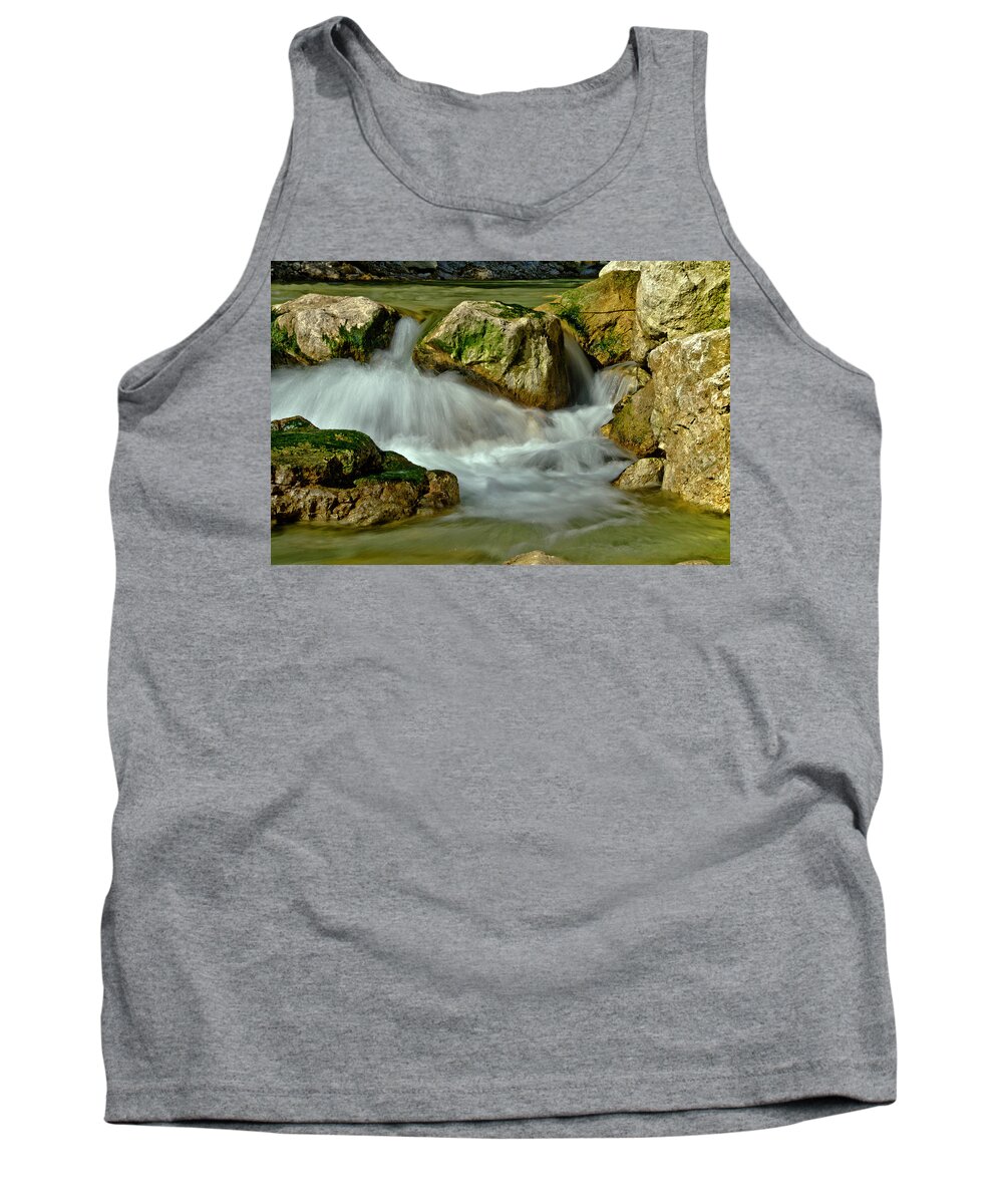 Creek Tank Top featuring the photograph Cold milky creek by Wolfgang Stocker